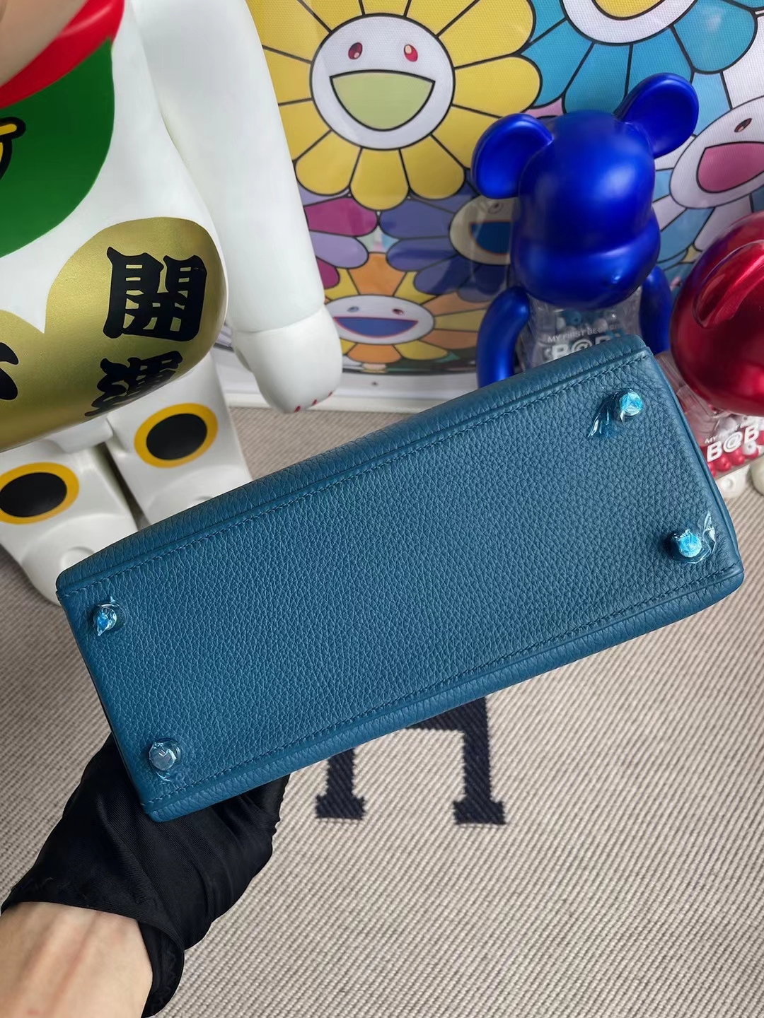 Hermès（爱马仕）Kelly 凯莉包 togo 加利西亚蓝 银扣 25cm