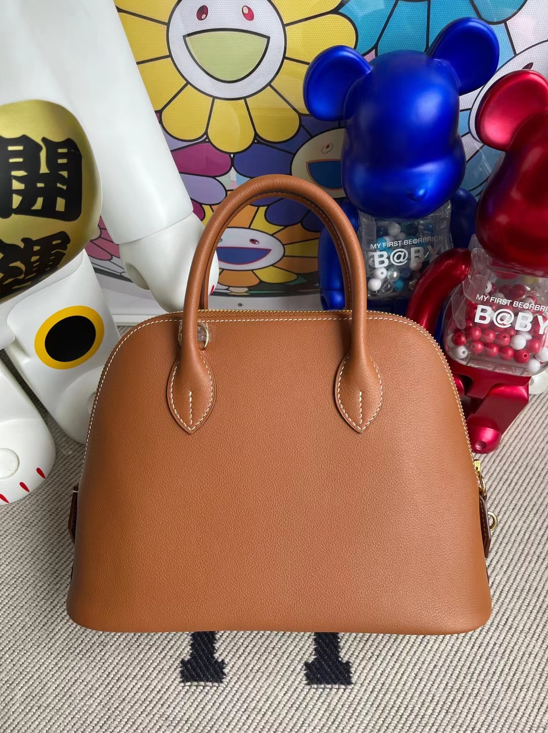 Hermès（爱马仕）Bolide 保龄球包 evercolor ck37 金棕色 金扣 25cm 顶级工艺 全手工缝制