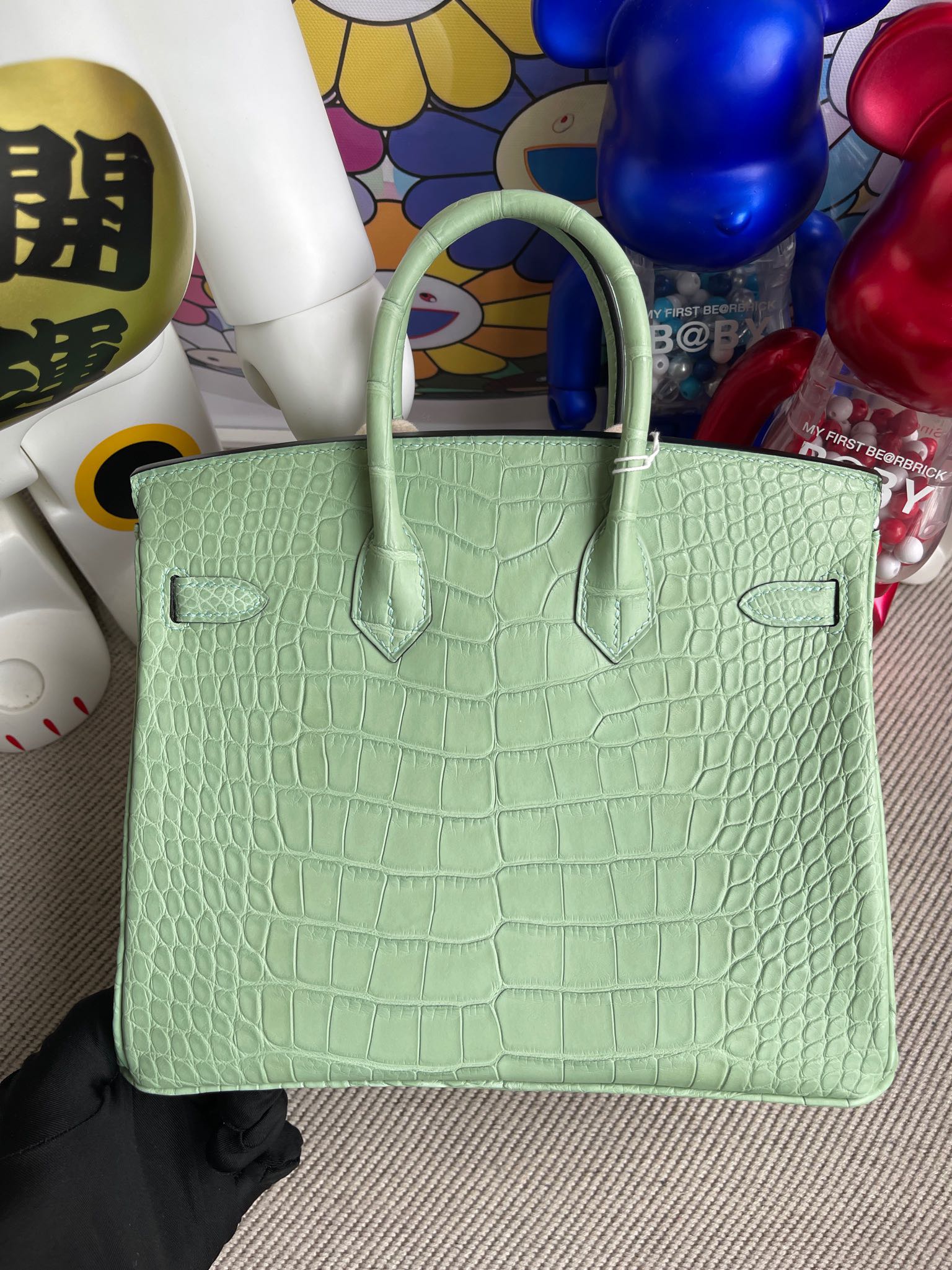 Hermès（爱马仕）Birkin 铂金包 Alligator matt 雾面鳄鱼 6U 薄荷绿 金扣 25cm 顶级手缝
