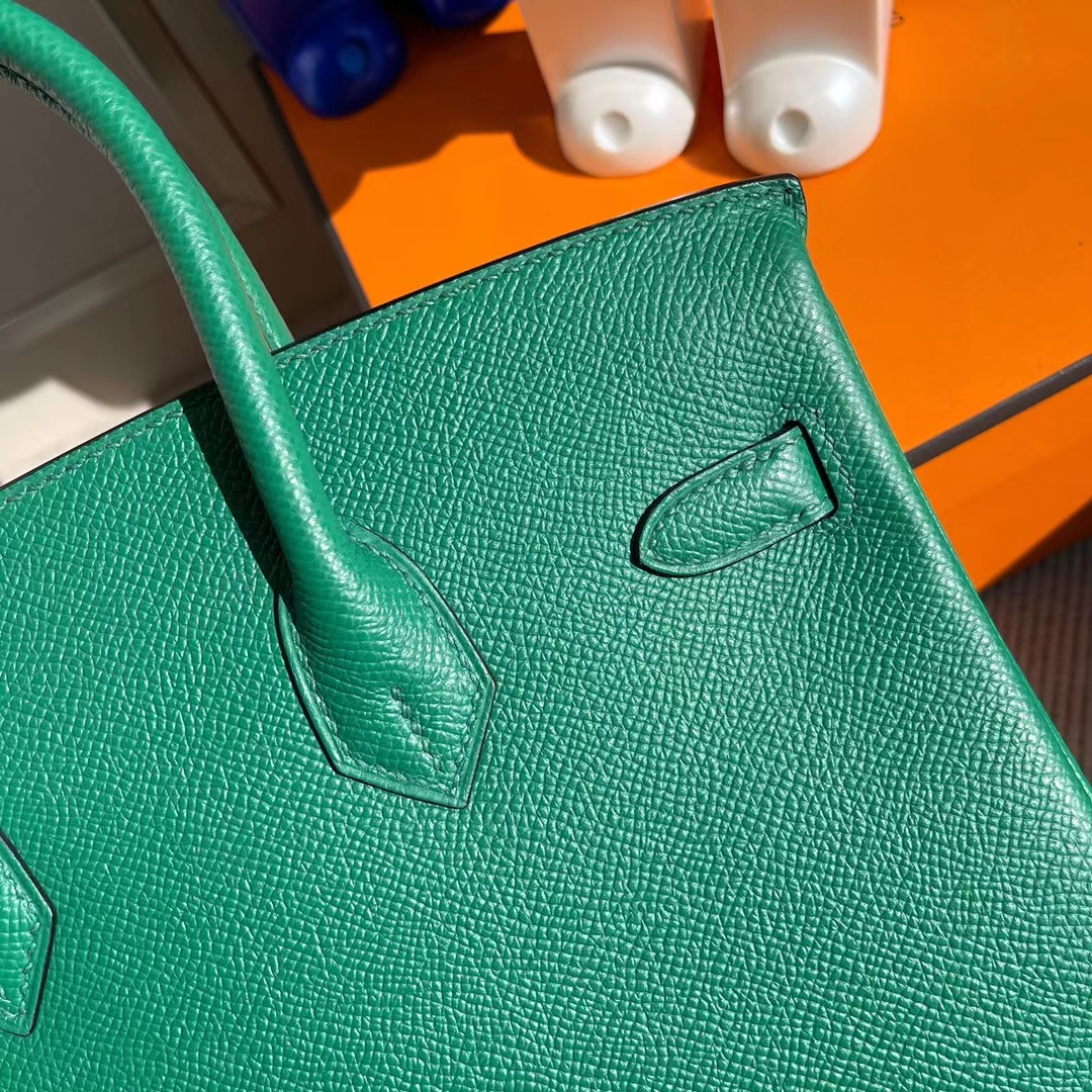 Hermès(爱马仕)Birkin 铂金包 Epsom U4 丝绒绿 金扣 25cm-拉尔森鳄鱼皮具定制 - 爱马仕包包官网 Hermès(爱马仕)Birkin 铂金包 Epsom U4 丝绒绿 金扣 25cm