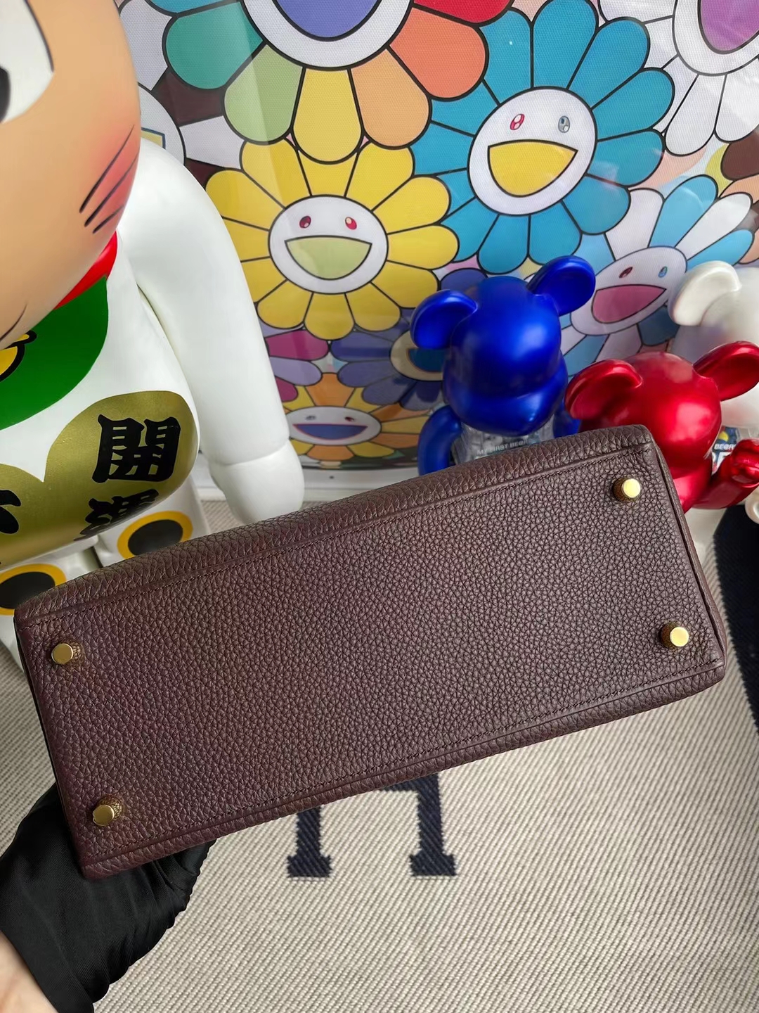 Hermès（爱马仕）Kelly 凯莉包 Togo Ck57 波尔多酒红 金扣 28cm 顶级工艺 全手工缝制