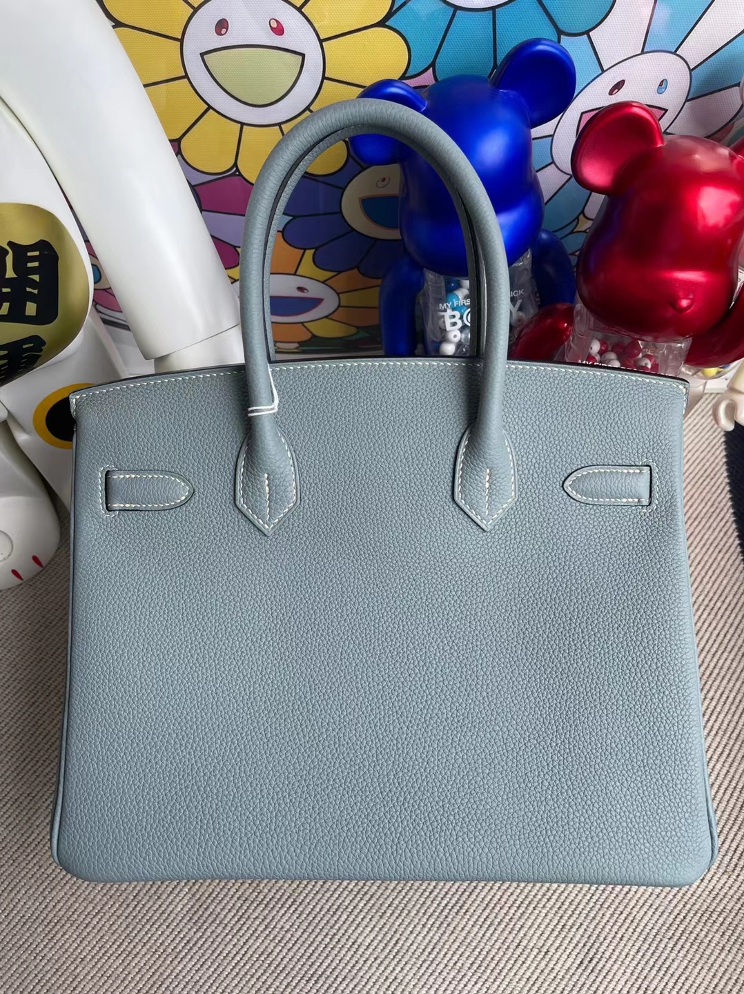 Hermès（爱马仕）Birkin 铂金包 Togo 7G 天青色 金扣 30cm 订制