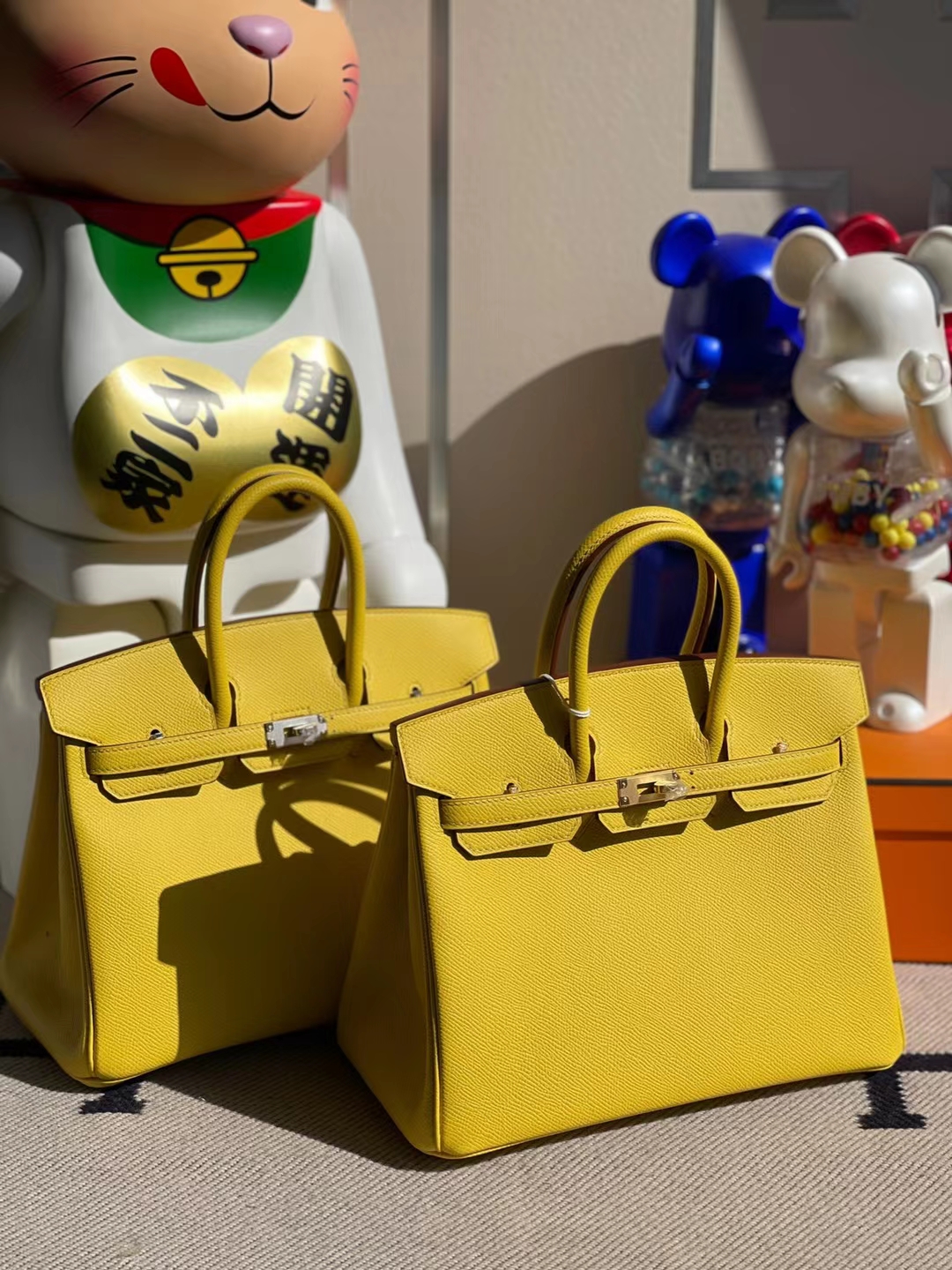 Hermès（爱马仕）Birkin 铂金包 Epsom 9O 那不勒斯黄 金扣 25cm