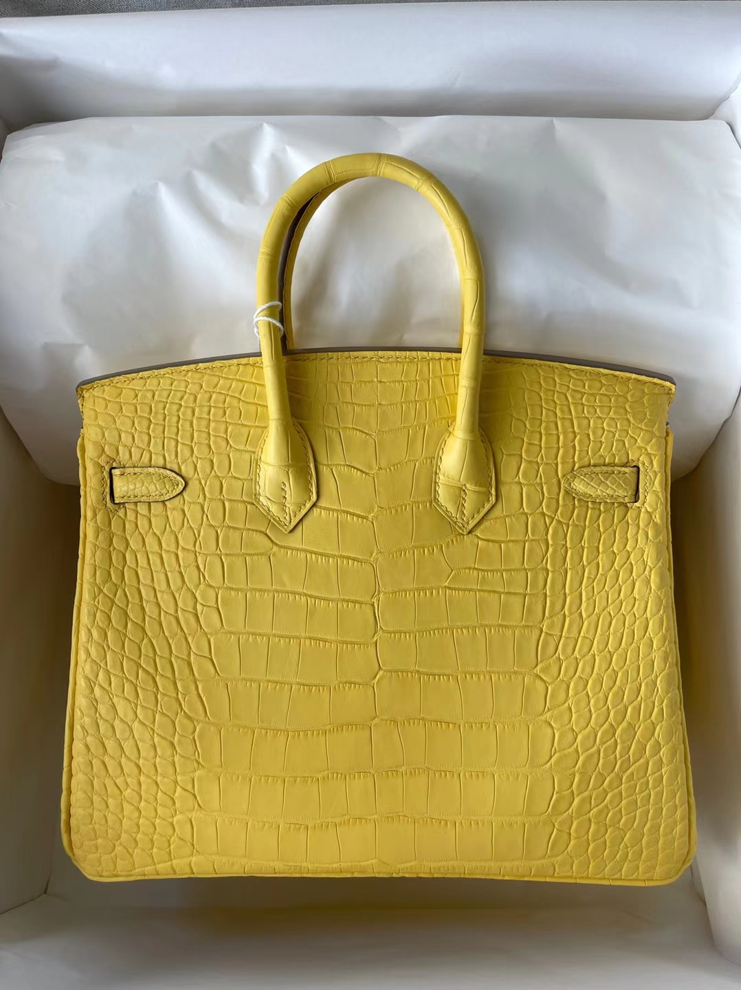 Hermès(爱马仕)Birkin 铂金包 雾面美洲鳄 9R 柠檬黄 内拼 L3 玫瑰紫 马蹄印 金扣 25cm-拉尔森鳄鱼皮具定制 - 爱马仕包包官网 Hermès(爱马仕)Birkin 铂金包 雾面美洲鳄 9R 柠檬黄 内拼 L3 玫瑰紫 马蹄印 金扣 25cm