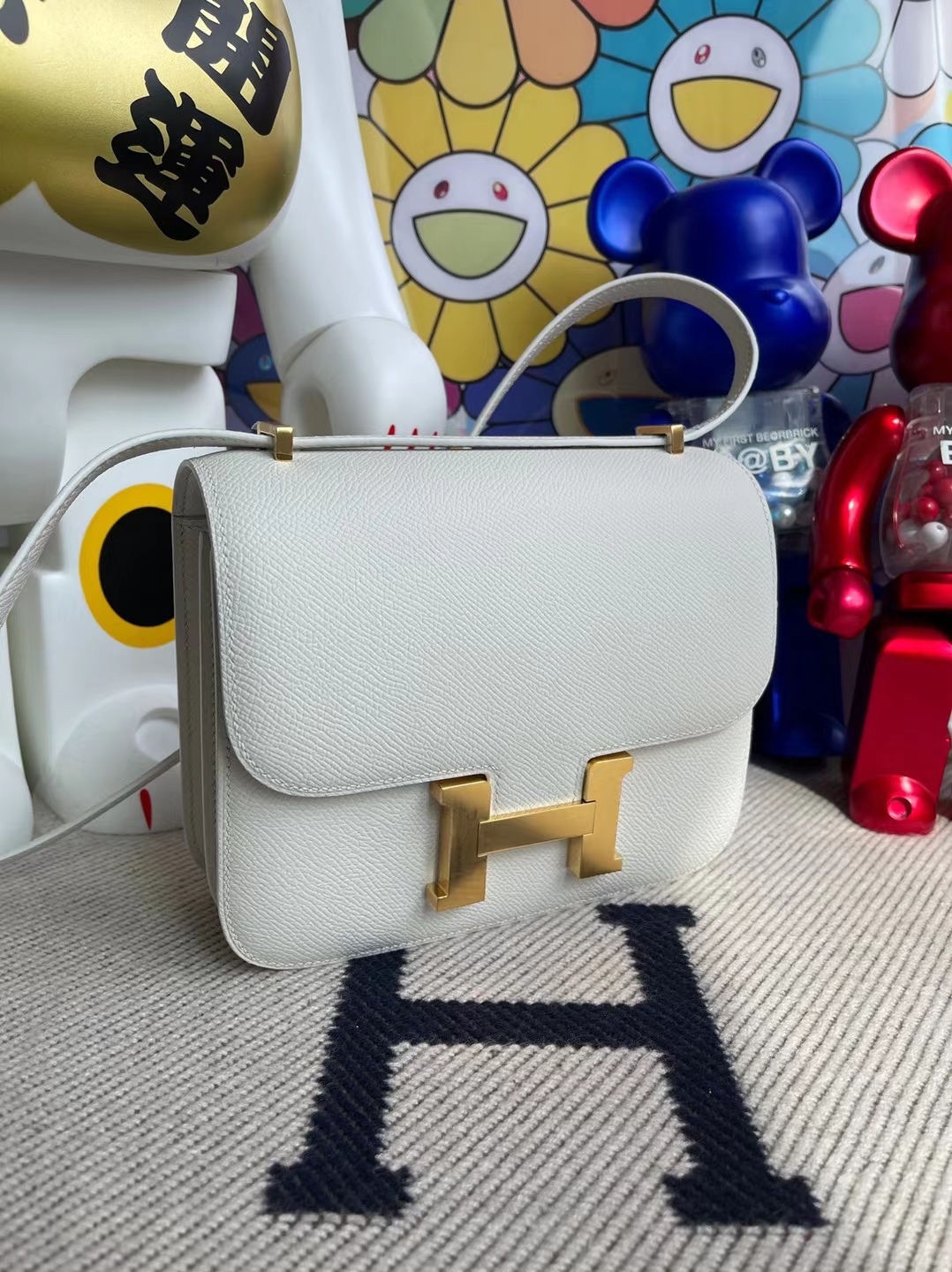 Hermès（爱马仕）Constance 康康 Epsom 01 纯白 金扣 19cm 定制