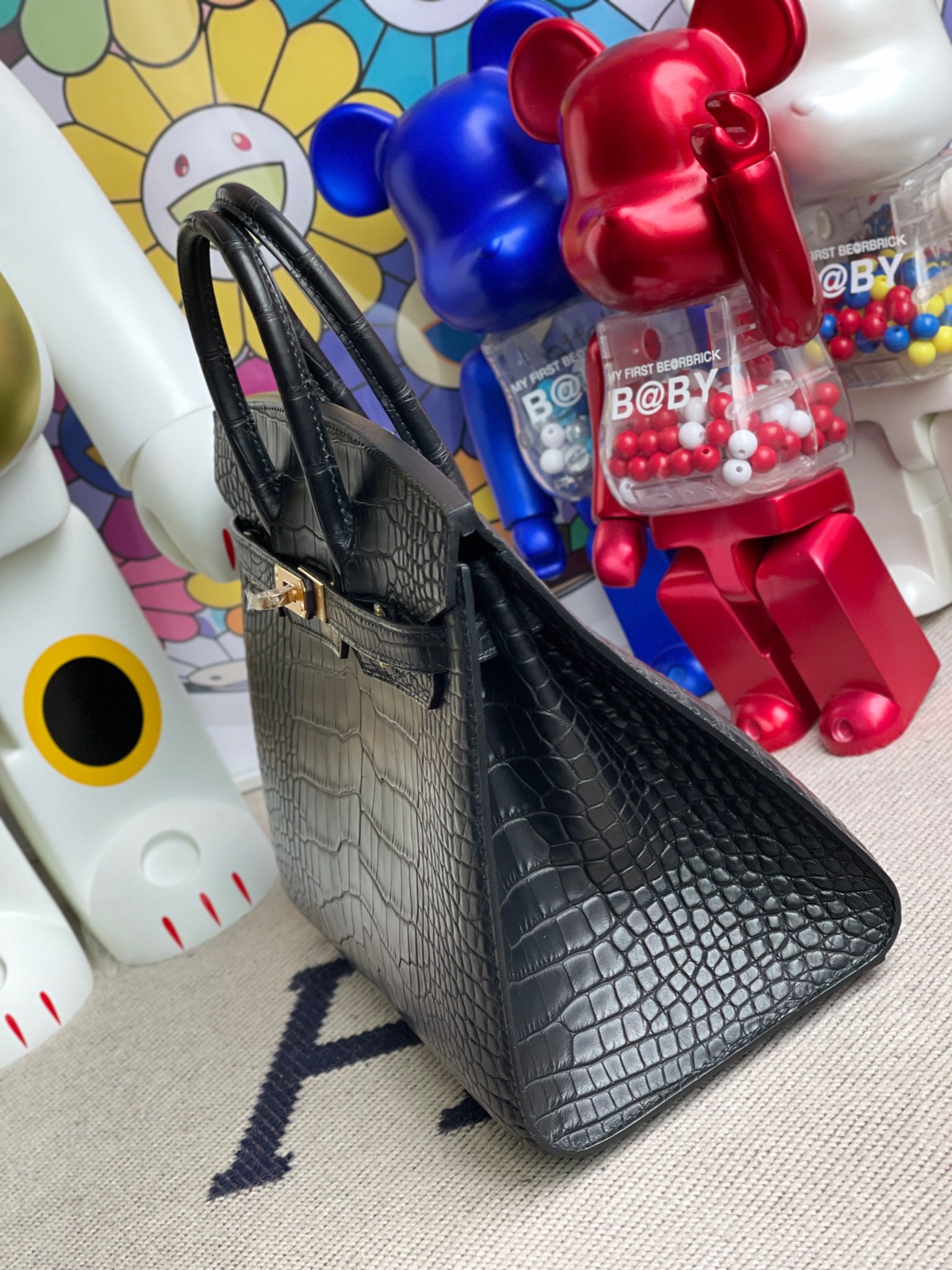 Hermès（爱马仕）Birkin 铂金包 Alligator matt 雾面鳄 ck89 黑色 noir 外缝 25cm 顶级手缝