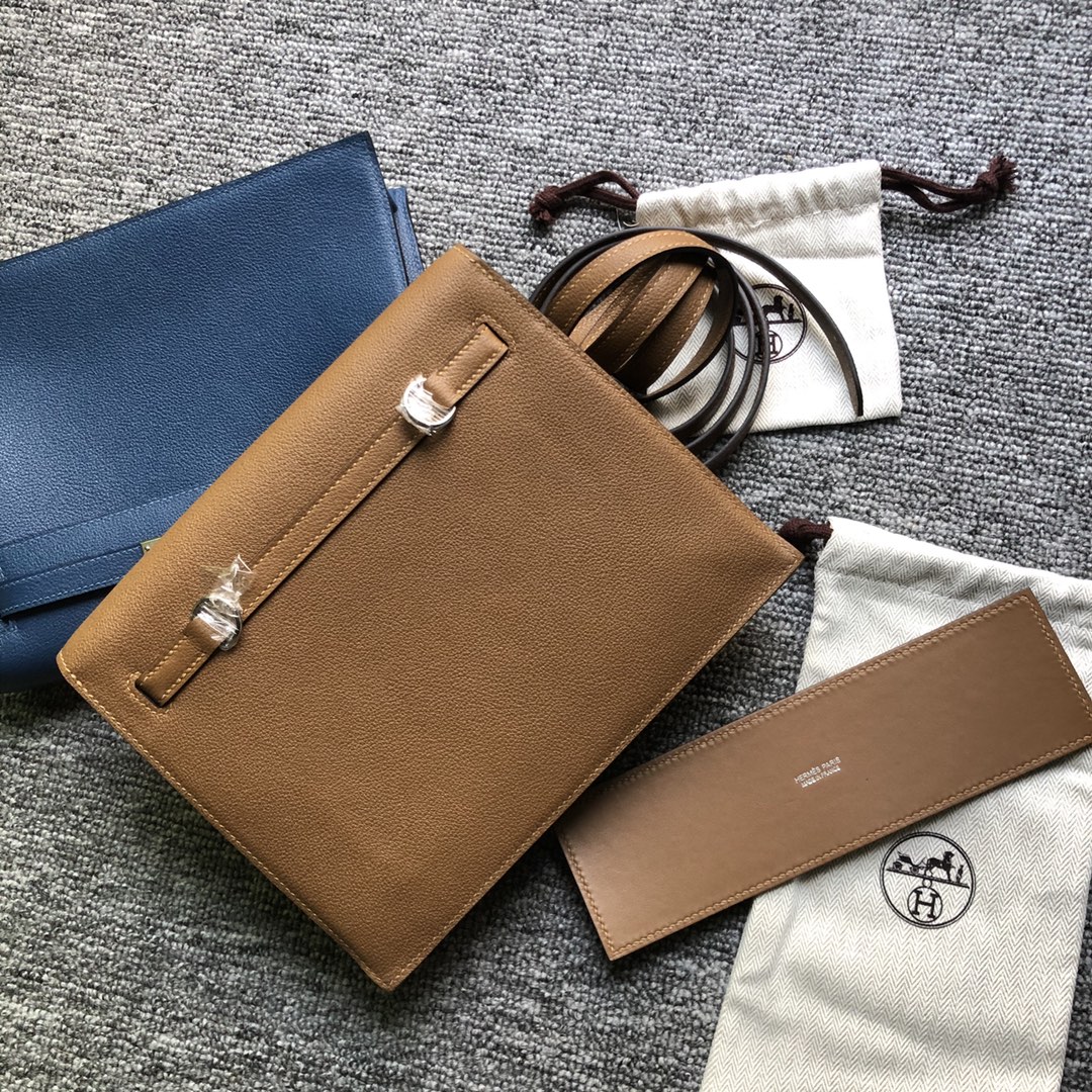 Hermès（爱马仕）kelly danse 跳舞包 Evecolor D0 威玛犬米色 银扣 顶级手缝