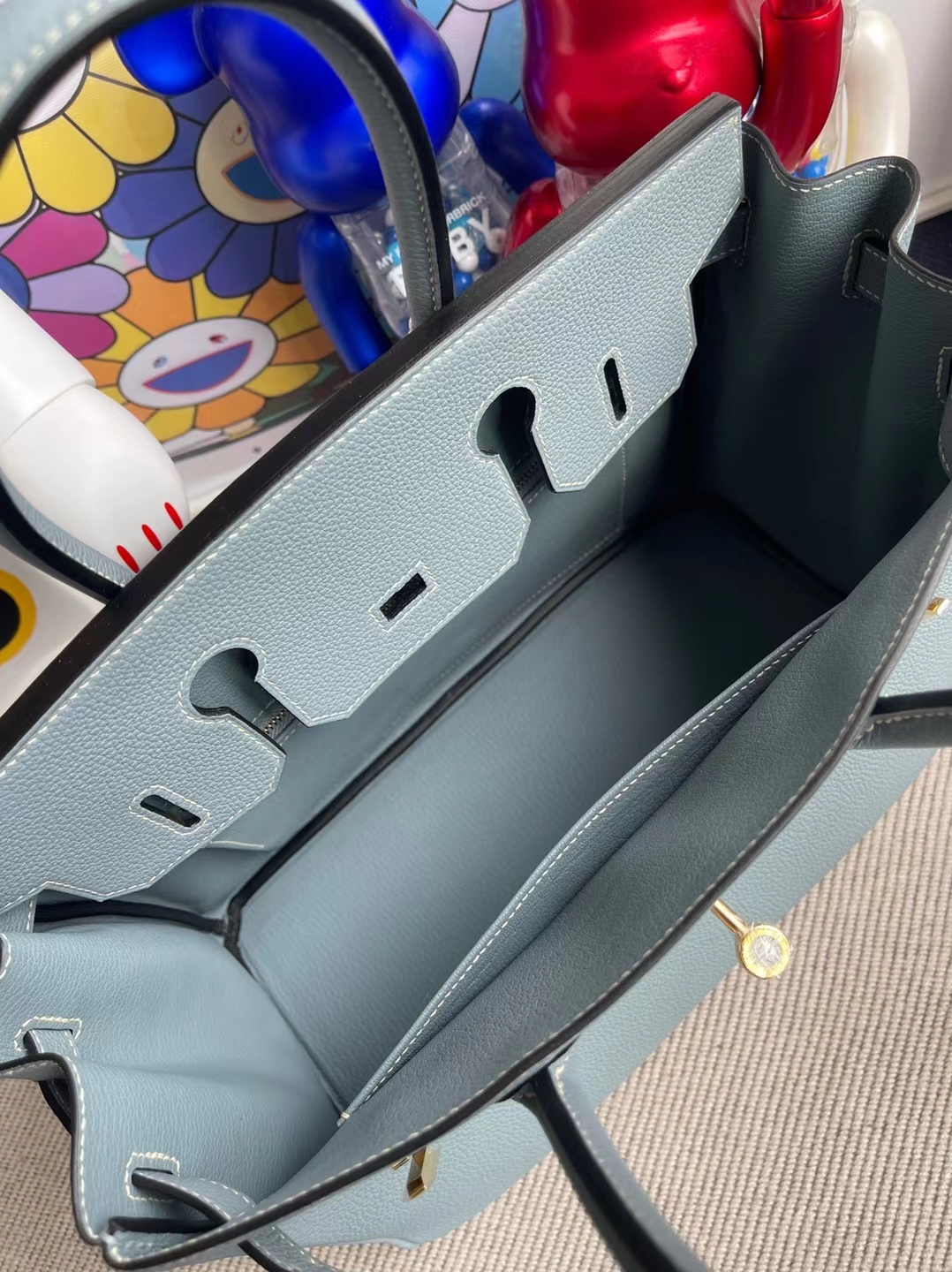 Hermès（爱马仕）Birkin 铂金包 Togo 7G 天青色 金扣 30cm 订制