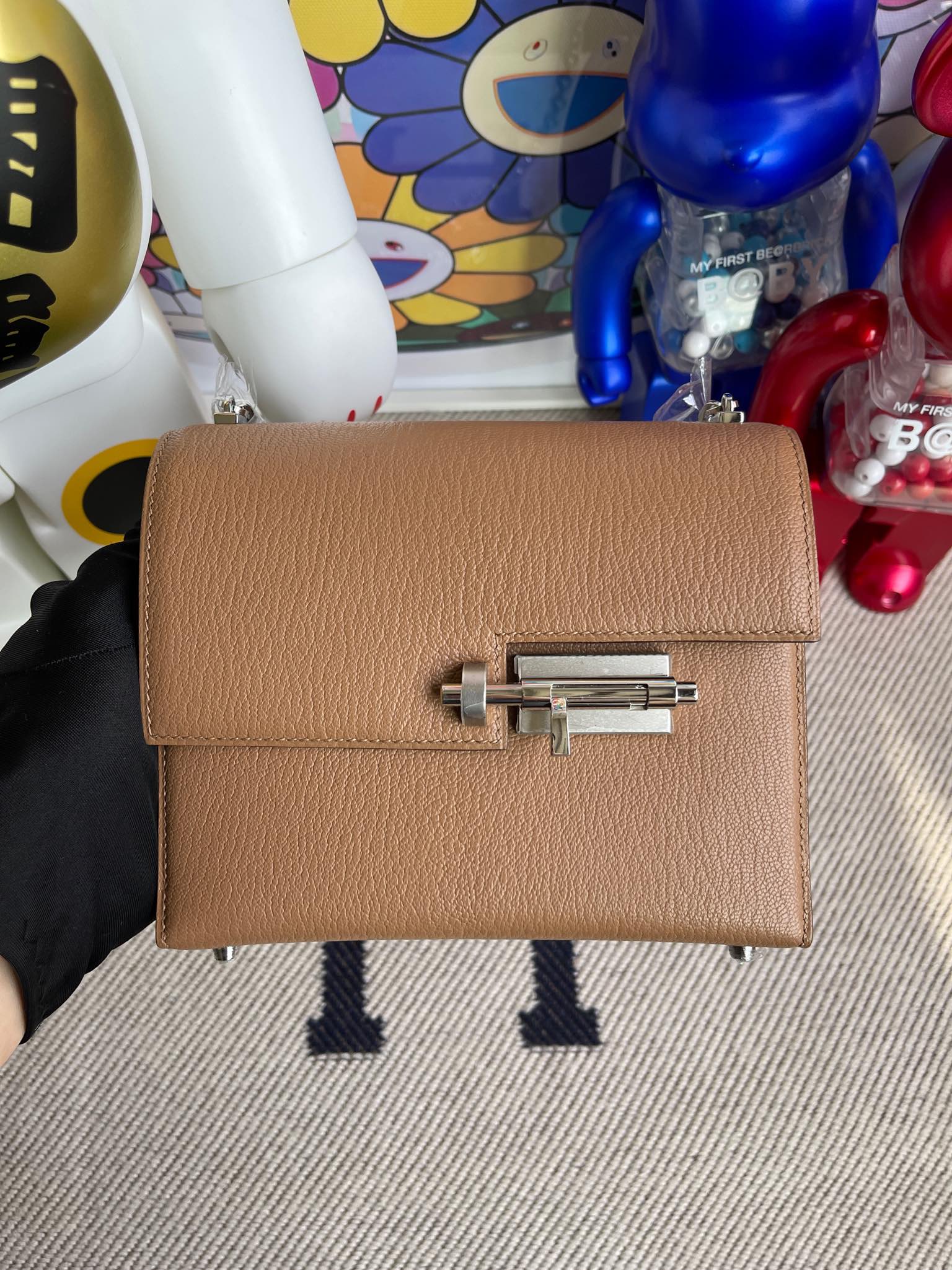 Hermès（爱马仕）Verrou 机枪包 chevre 山羊皮 2J 雀木色 银扣 17cm 顶级手缝