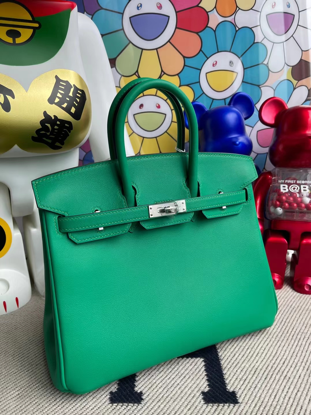 Hermès（爱马仕）Birkin 铂金包 Swift 7W 薄荷绿 银扣 25cm