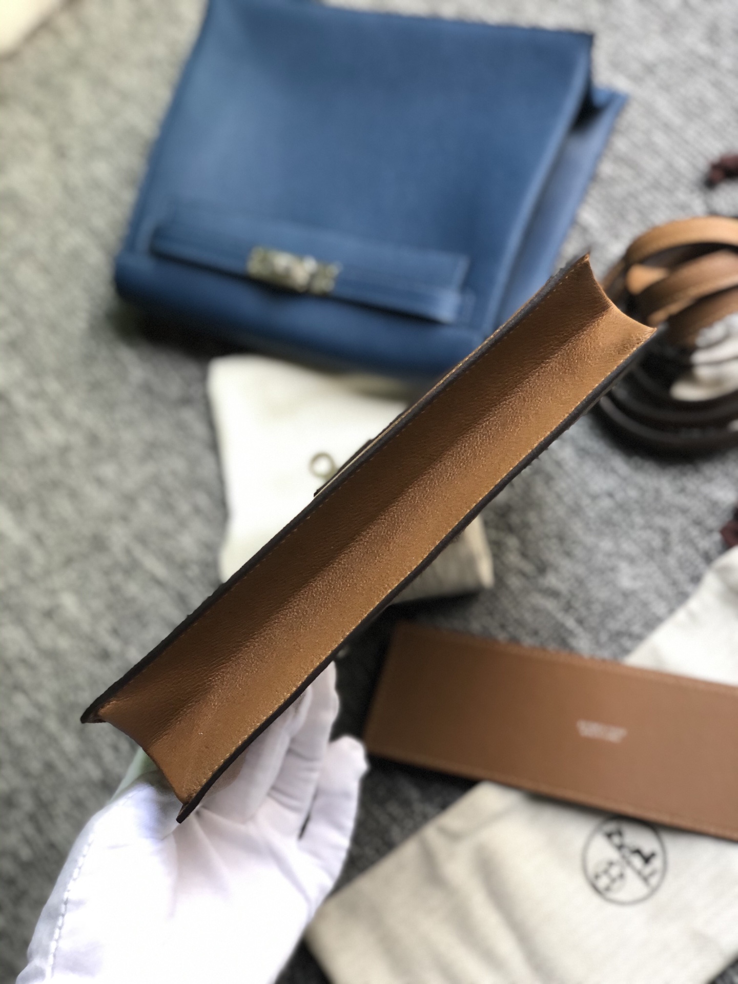 Hermès（爱马仕）kelly danse 跳舞包 Evecolor D0 威玛犬米色 银扣 顶级手缝