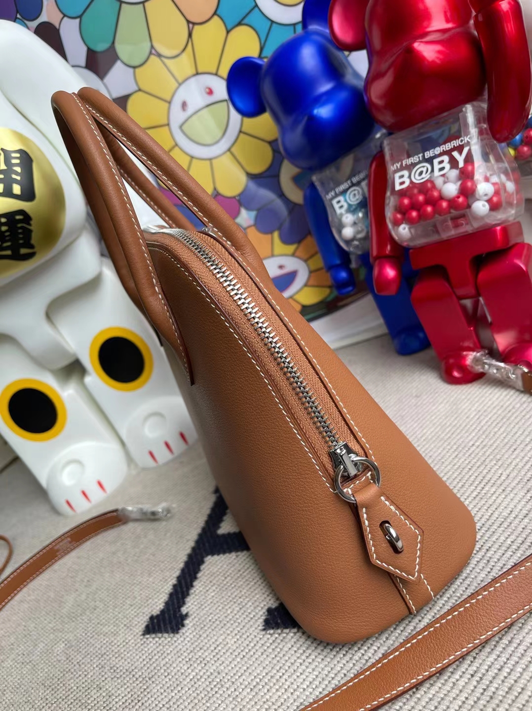 Hermès（爱马仕）Bolide 保龄球包 evercolor ck37 金棕色 银扣 25cm 顶级工艺 全手工缝制