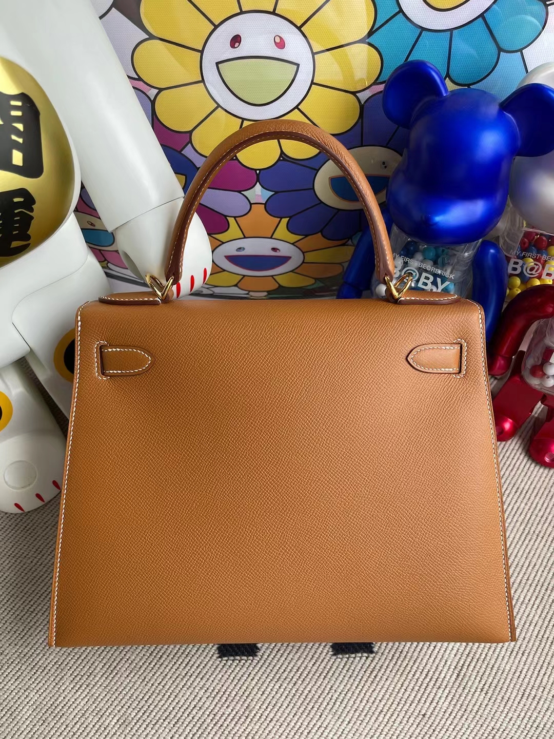 Hermès（爱马仕）Kelly 凯莉包 Epsom Ck37 金棕色 金扣 28cm 顶级工艺 全手工缝制 ghw stock