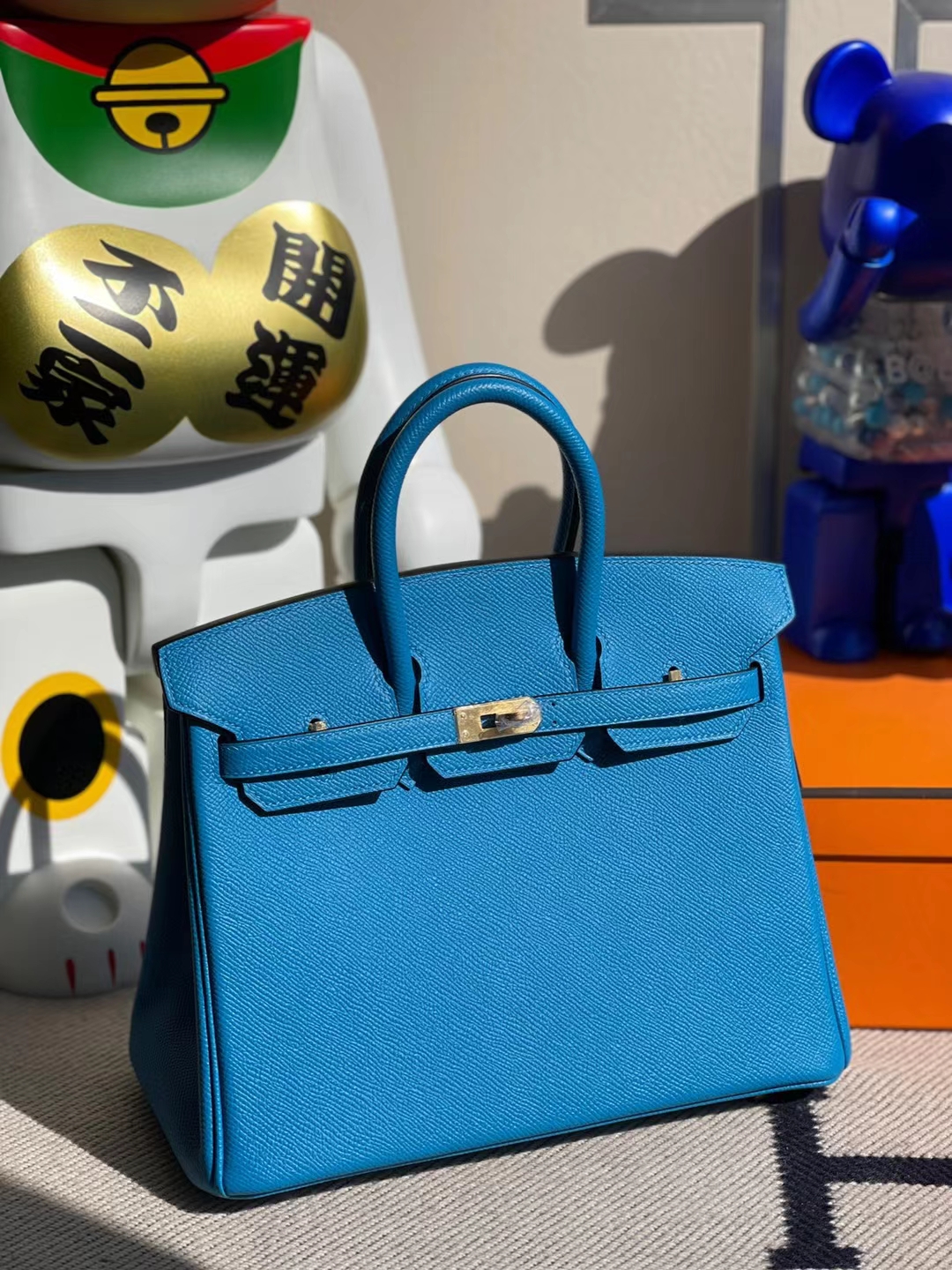 Hermès（爱马仕）Birkin 铂金包 Epsom B3 坦桑尼亚蓝 金扣 25cm