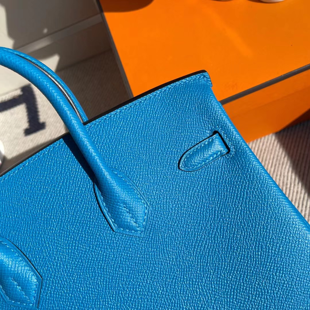 Hermès（爱马仕）Birkin 铂金包 Epsom B3 坦桑尼亚蓝 金扣 25cm