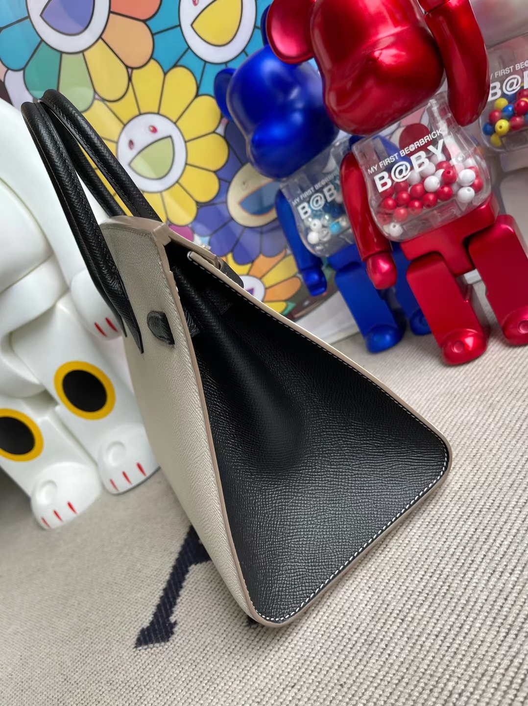 Hermès(爱马仕)Birkin 铂金包 Togo ck89 黑色 拼 01 纯白 银扣 马蹄印 25cm-拉尔森鳄鱼皮具定制 - 爱马仕包包官网 Hermès(爱马仕)Birkin 铂金包 Togo ck89 黑色 拼 01 纯白 银扣 马蹄印 25cm