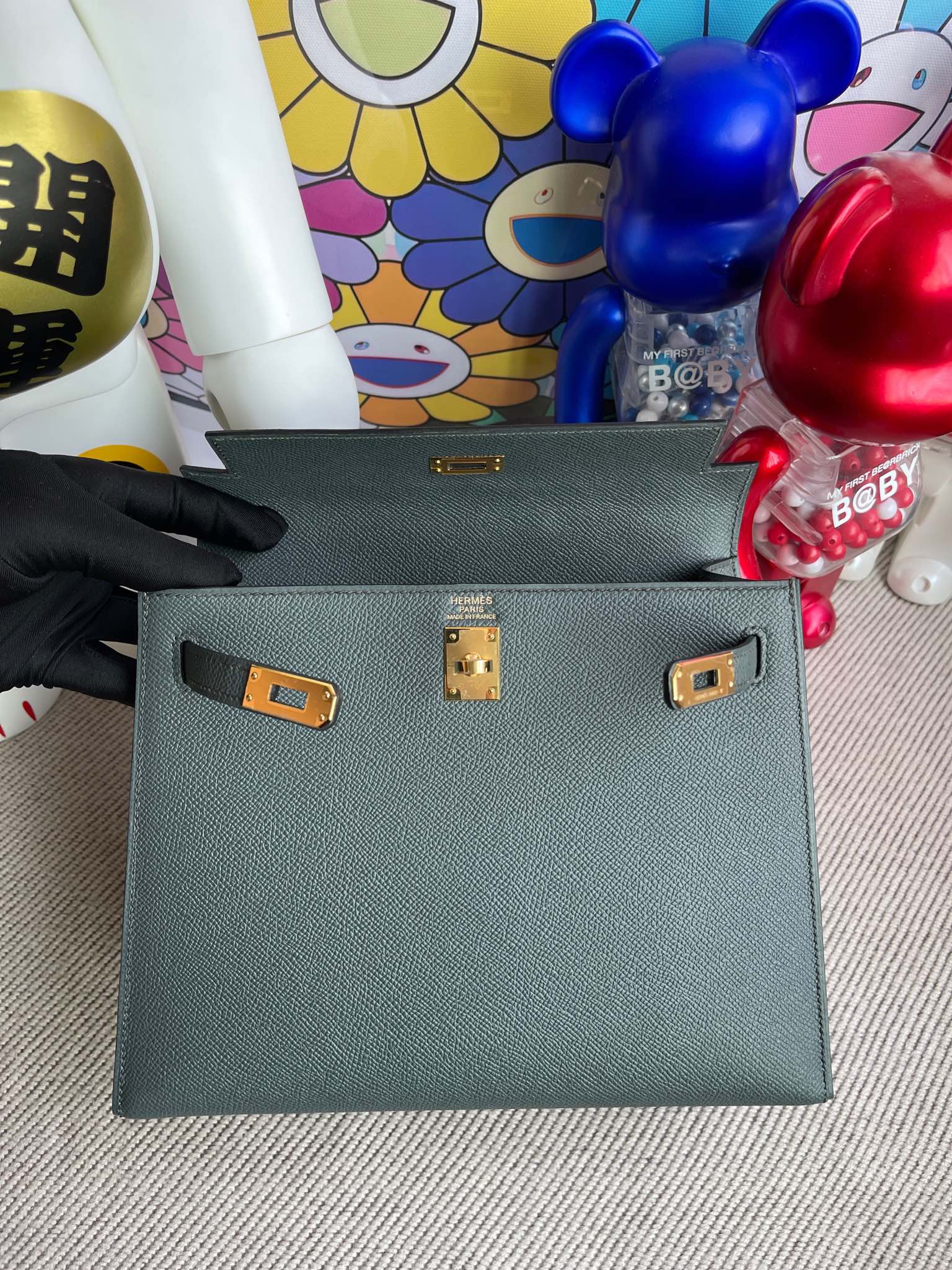 Hermès(爱马仕)Kelly 凯莉包 Epsom 原厂掌纹皮 cc63 杏绿色 金扣 25cm 顶级手缝-拉尔森鳄鱼皮具定制 - 爱马仕包包官网 Hermès(爱马仕)Kelly 凯莉包 Epsom 原厂掌纹皮 cc63 杏绿色 金扣 25cm 顶级手缝
