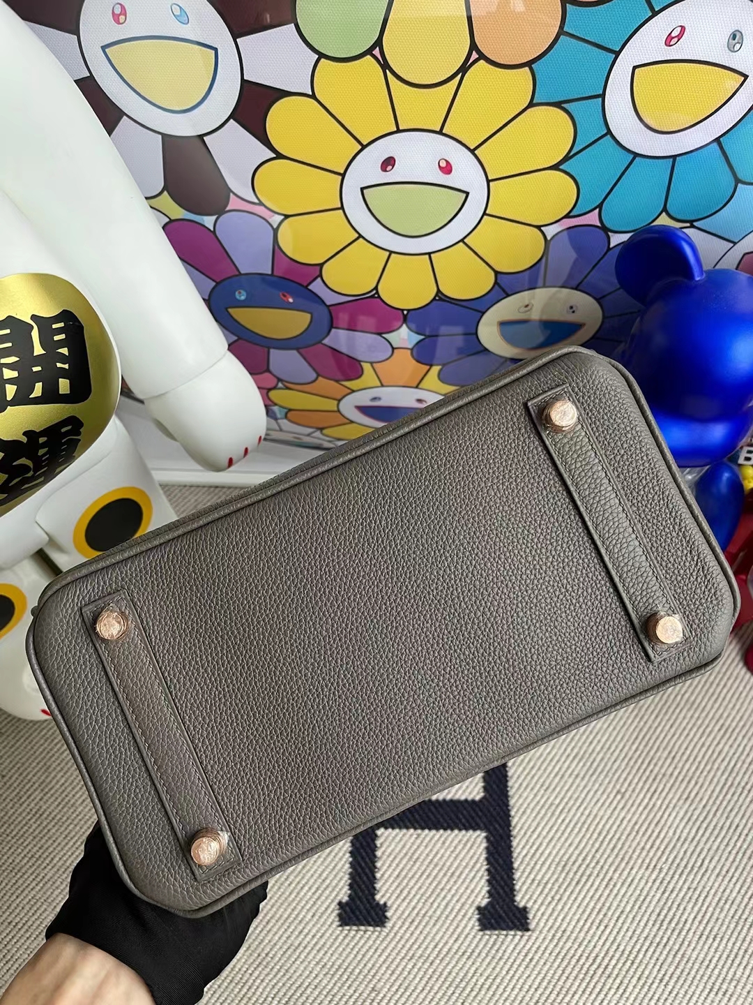 Hermès(爱马仕)Birkin 铂金包 Togo 8F 锡器灰 玫瑰金扣 rose gold hardware 25cm 全手工缝制-拉尔森鳄鱼皮具定制 - 爱马仕包包官网 Hermès(爱马仕)Birkin 铂金包 Togo 8F 锡器灰 玫瑰金扣 rose gold hardware 25cm 全手工缝制