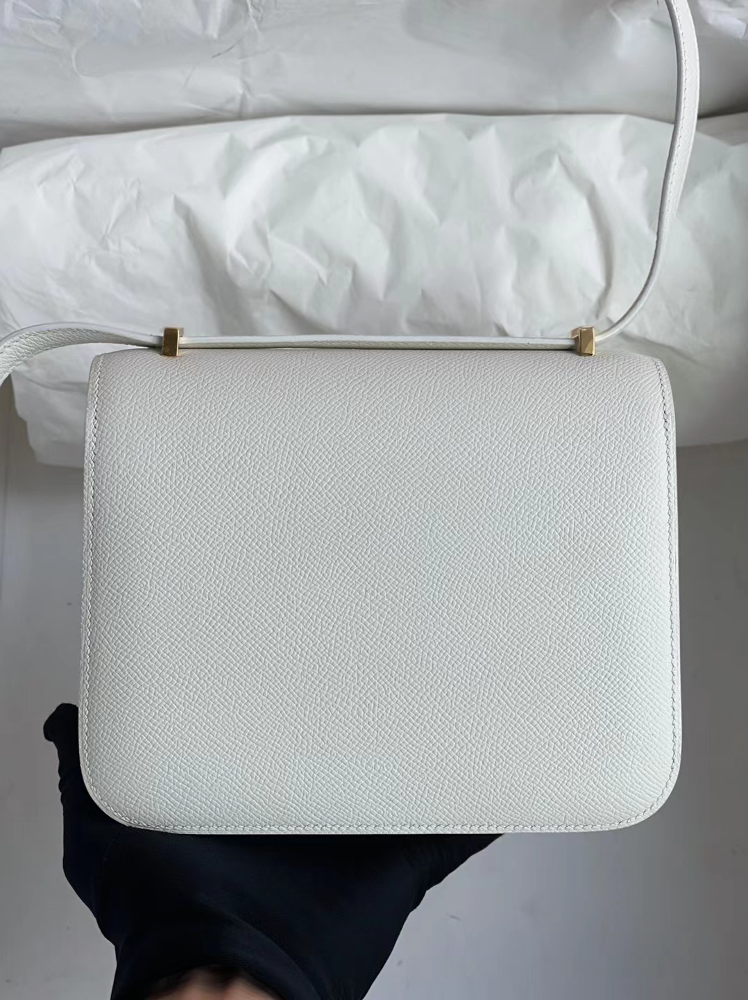 Hermès（爱马仕）Constance 康康 Epsom 01 纯白 金扣 19cm 定制