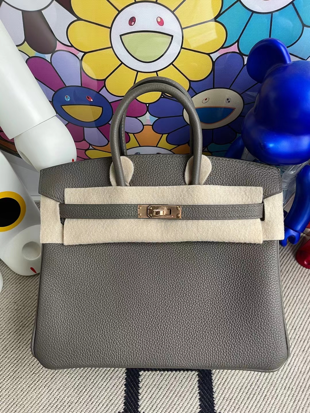 Hermès(爱马仕)Birkin 铂金包 Togo 8F 锡器灰 玫瑰金扣 rose gold hardware 25cm 全手工缝制-拉尔森鳄鱼皮具定制 - 爱马仕包包官网 Hermès(爱马仕)Birkin 铂金包 Togo 8F 锡器灰 玫瑰金扣 rose gold hardware 25cm 全手工缝制