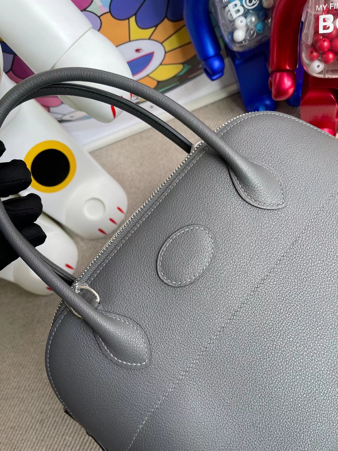 Hermès（爱马仕）Bolide 保龄球包 evercolor 8f 锡器灰 银扣 25cm