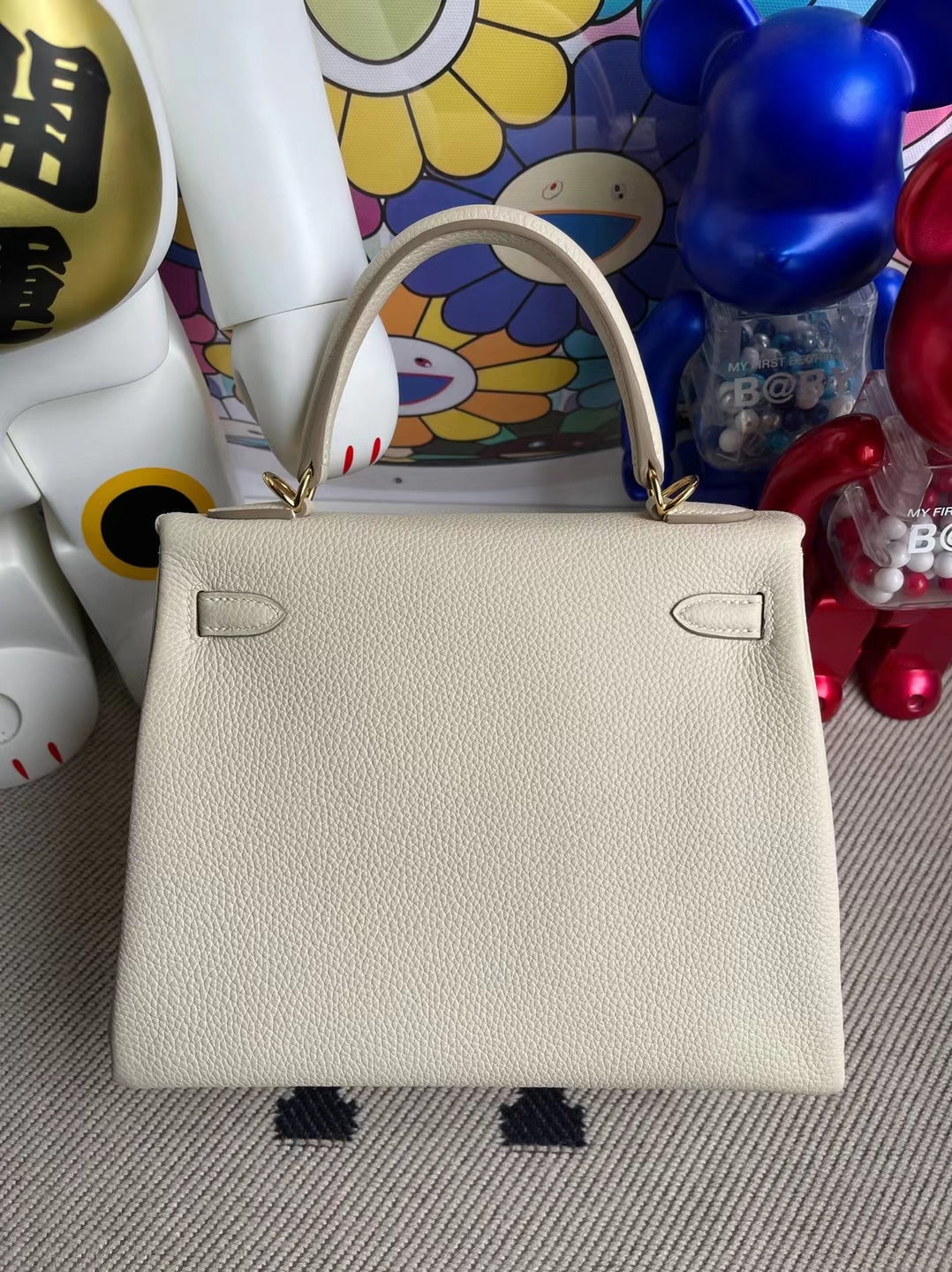 Hermès(爱马仕)Kelly 凯莉包 Togo Ck10 奶昔白 金扣 25cm-拉尔森鳄鱼皮具定制 - 爱马仕包包官网 Hermès(爱马仕)Kelly 凯莉包 Togo Ck10 奶昔白 金扣 25cm