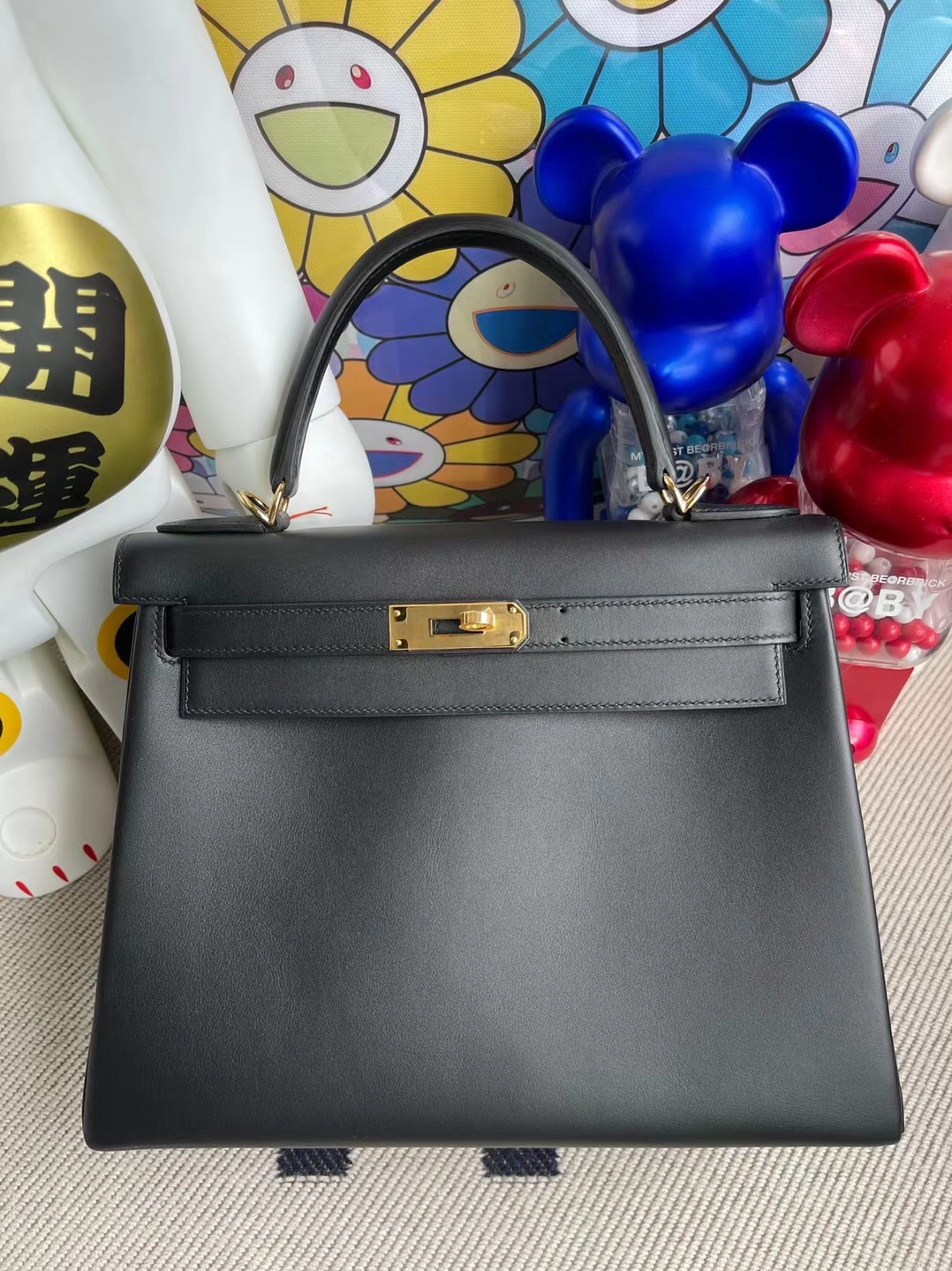 Hermès(爱马仕)Kelly 凯莉包 Jonathan Ck89 黑色 金扣 28cm-拉尔森鳄鱼皮具定制 - 爱马仕包包官网 Hermès(爱马仕)Kelly 凯莉包 Jonathan Ck89 黑色 金扣 28cm