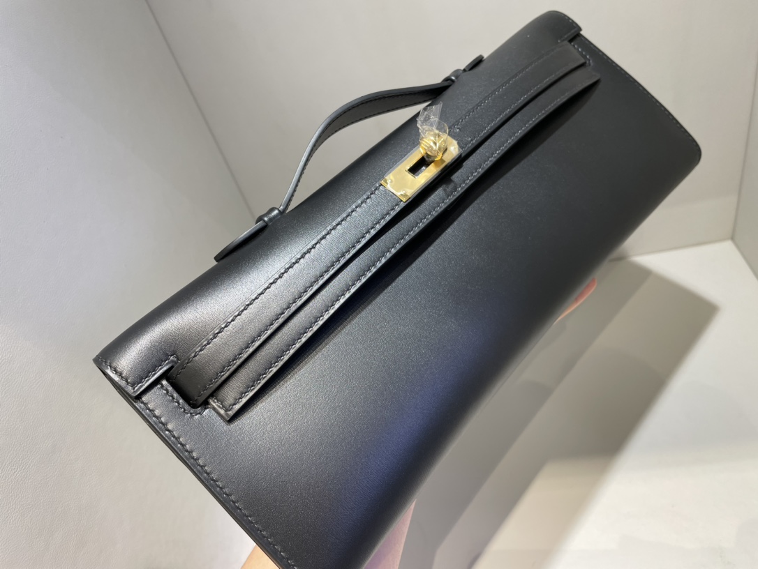 Hermès(爱马仕)Kelly cut 31cm Boxcalf ck89 黑色 Noir 金扣 顶级手缝 手拿包 晚宴包-拉尔森鳄鱼皮具定制 - 爱马仕包包官网 Hermès(爱马仕)Kelly cut 31cm Boxcalf ck89 黑色 Noir 金扣 顶级手缝 手拿包 晚宴包