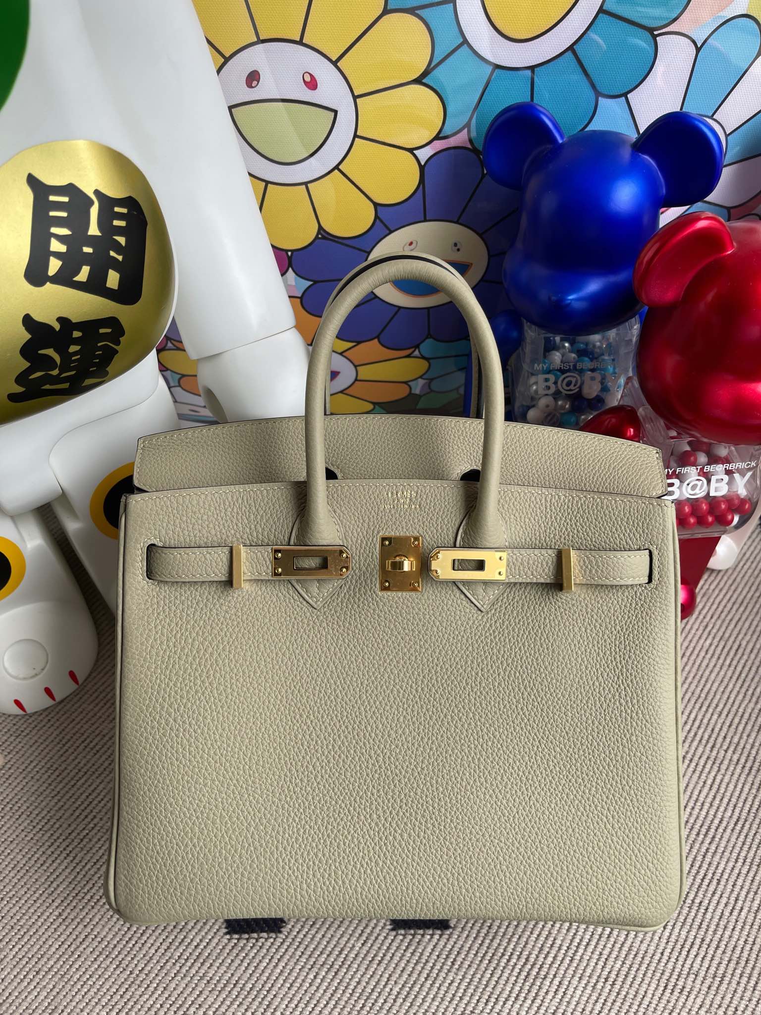 Hermès(爱马仕)Birkin 铂金包 原厂小牛皮 togo 1Q 鼠尾绿 金扣 25cm 顶级手缝-拉尔森鳄鱼皮具定制 - 爱马仕包包官网 Hermès(爱马仕)Birkin 铂金包 原厂小牛皮 togo 1Q 鼠尾绿 金扣 25cm 顶级手缝
