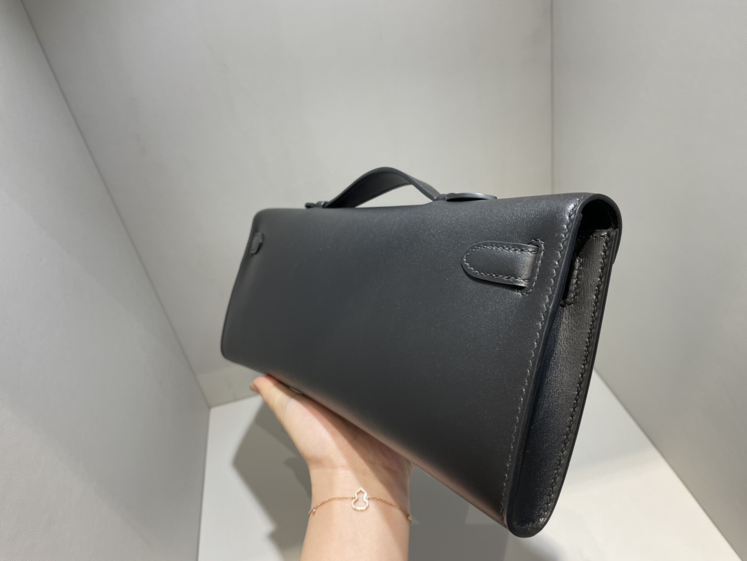 Hermès（爱马仕）Kelly cut 31cm Boxcalf ck89 黑色 Noir 金扣 顶级手缝 手拿包 晚宴包