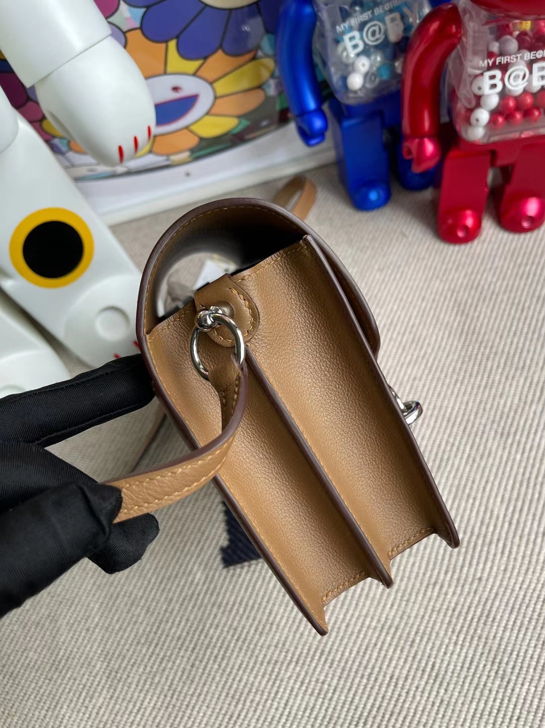 Hermès（爱马仕）Roulis 猪鼻包 evercolor D0 威马犬米色 银扣 18cm