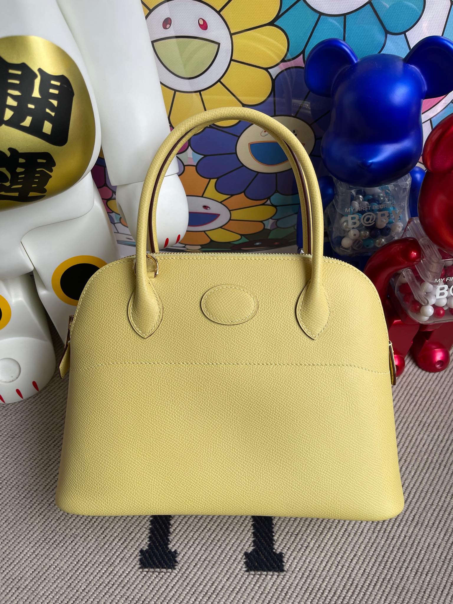 Hermès（爱马仕）Bolide 保龄球包 Epsom C9 鹅蛋黄 金扣 27cm 顶级手缝