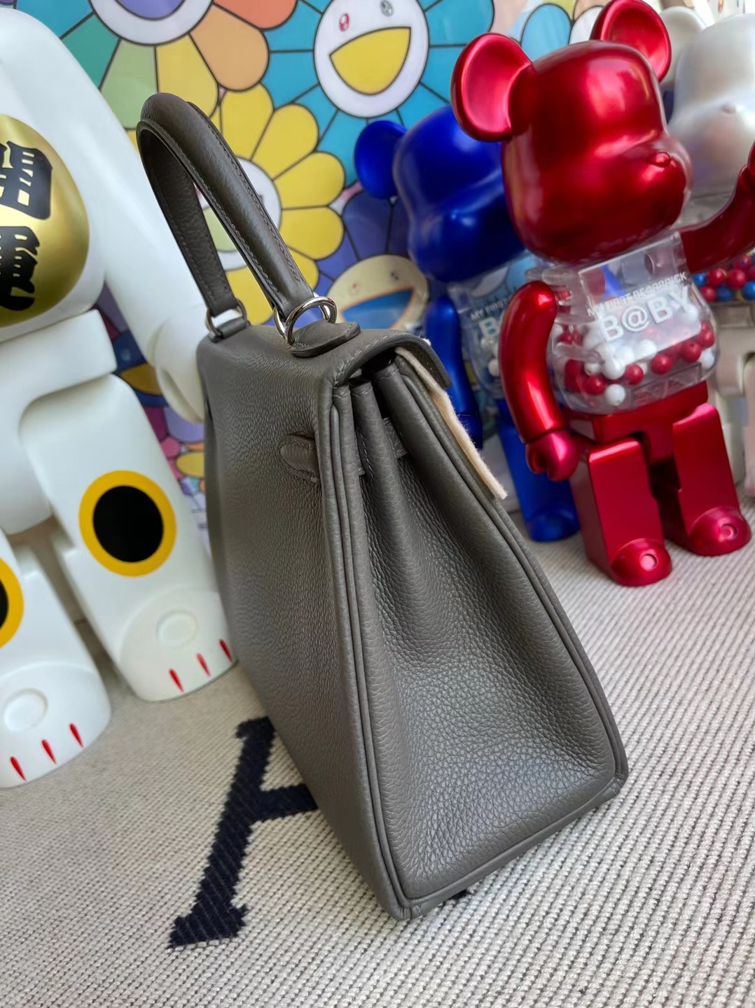 Hermès（爱马仕）Kelly 凯莉包 Togo 8F 锡器灰 银扣 25cm