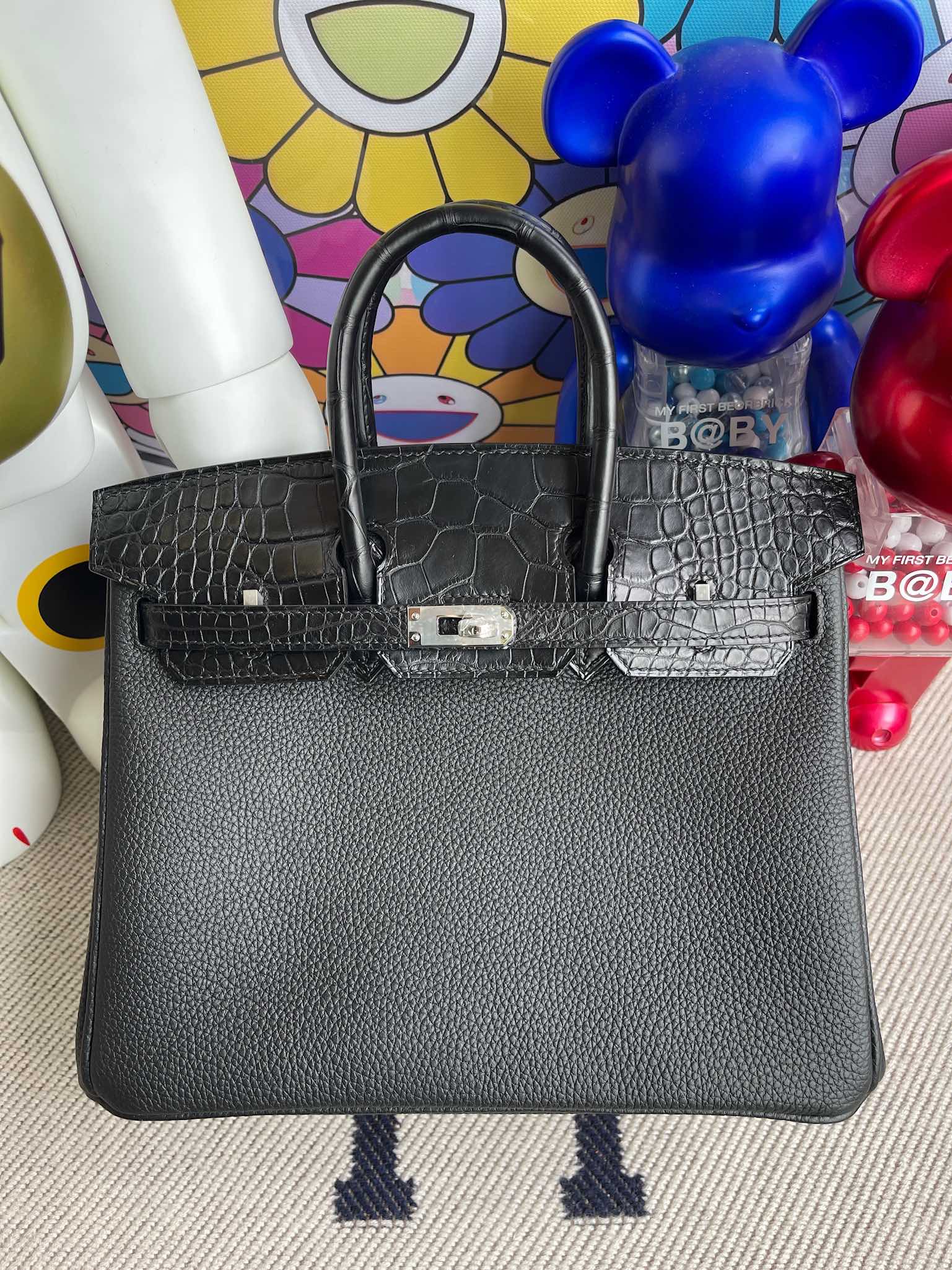 Hermès（爱马仕）Touch 系列 Birkin 铂金包 ck89 黑色 Noir 雾面鳄鱼 银扣 25cm 顶级手缝