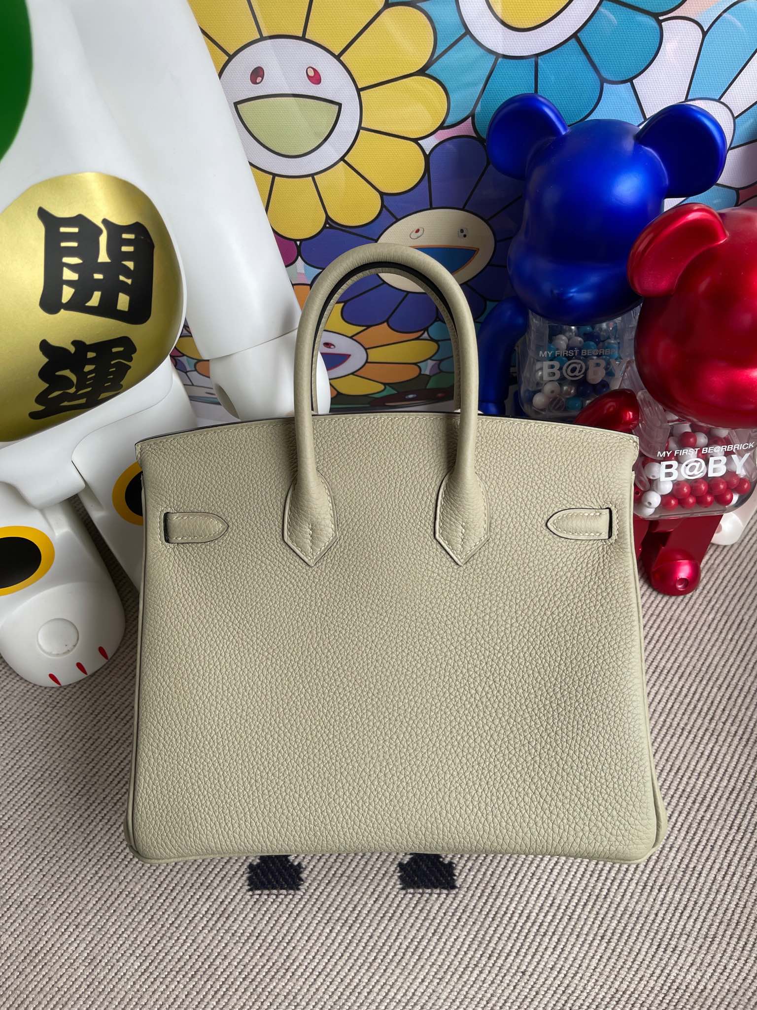 Hermès（爱马仕）Birkin 铂金包 原厂小牛皮 togo 1Q 鼠尾绿 金扣 25cm 顶级手缝