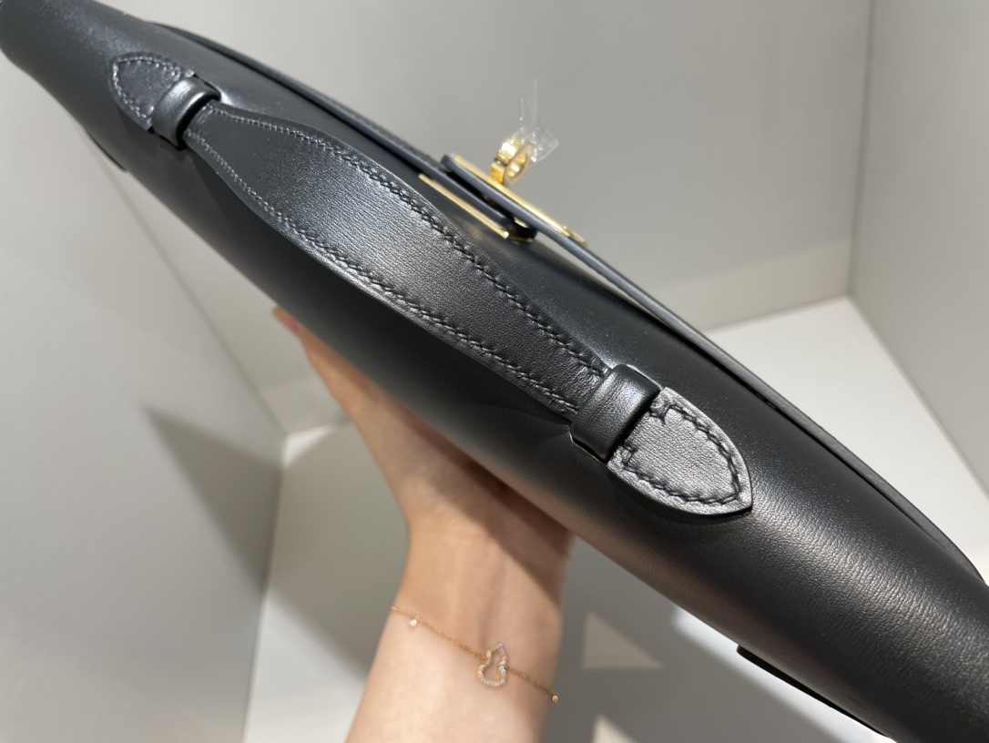 Hermès（爱马仕）Kelly cut 31cm Boxcalf ck89 黑色 Noir 金扣 顶级手缝 手拿包 晚宴包
