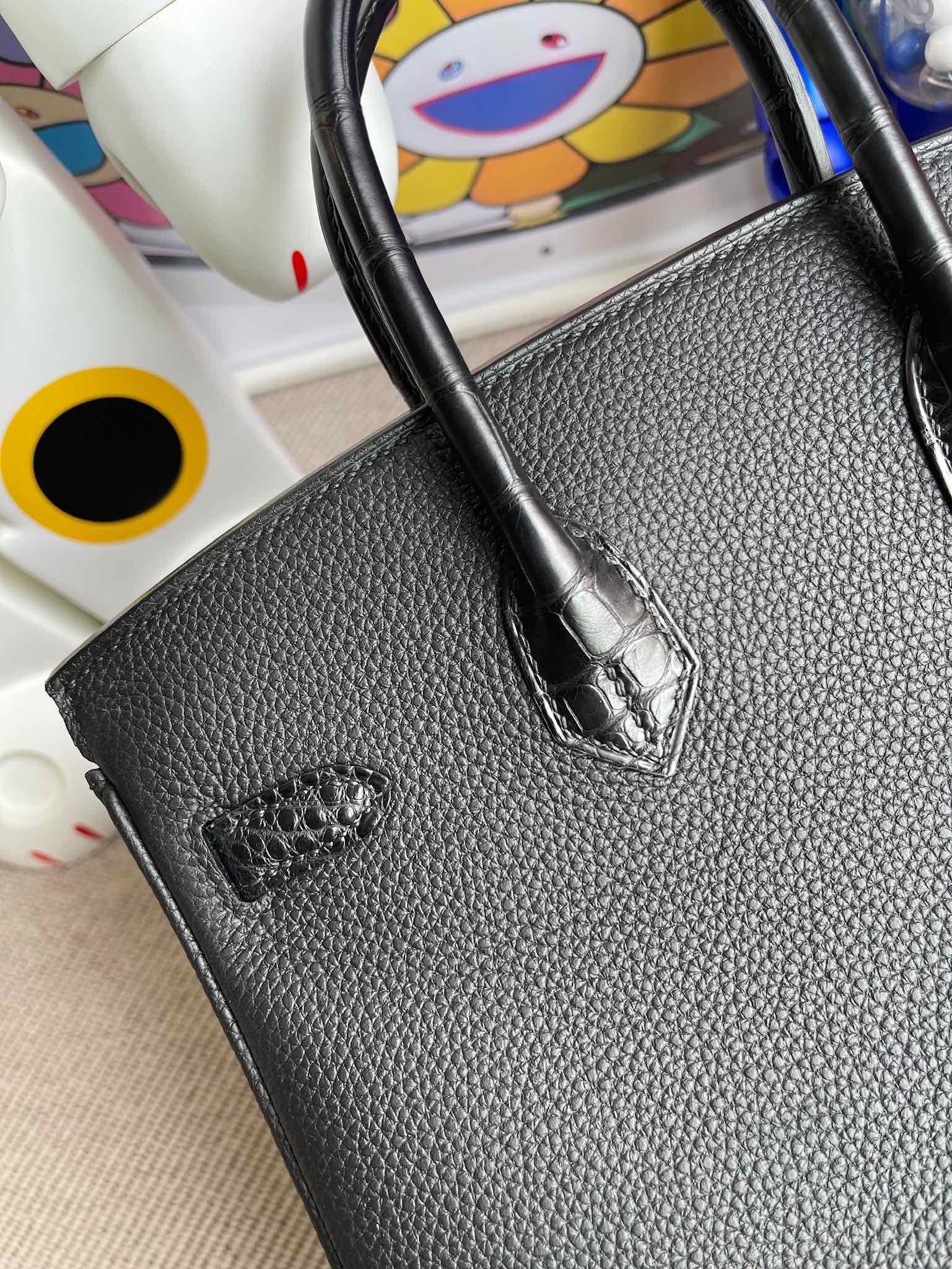 Hermès（爱马仕）Touch 系列 Birkin 铂金包 ck89 黑色 Noir 雾面鳄鱼 银扣 25cm 顶级手缝