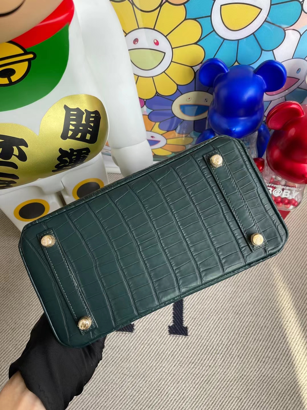 Hermès（爱马仕）Birkin 铂金包 雾面美洲鳄 V0 卢俊绿 matte alligator crocodile 金扣 25cm