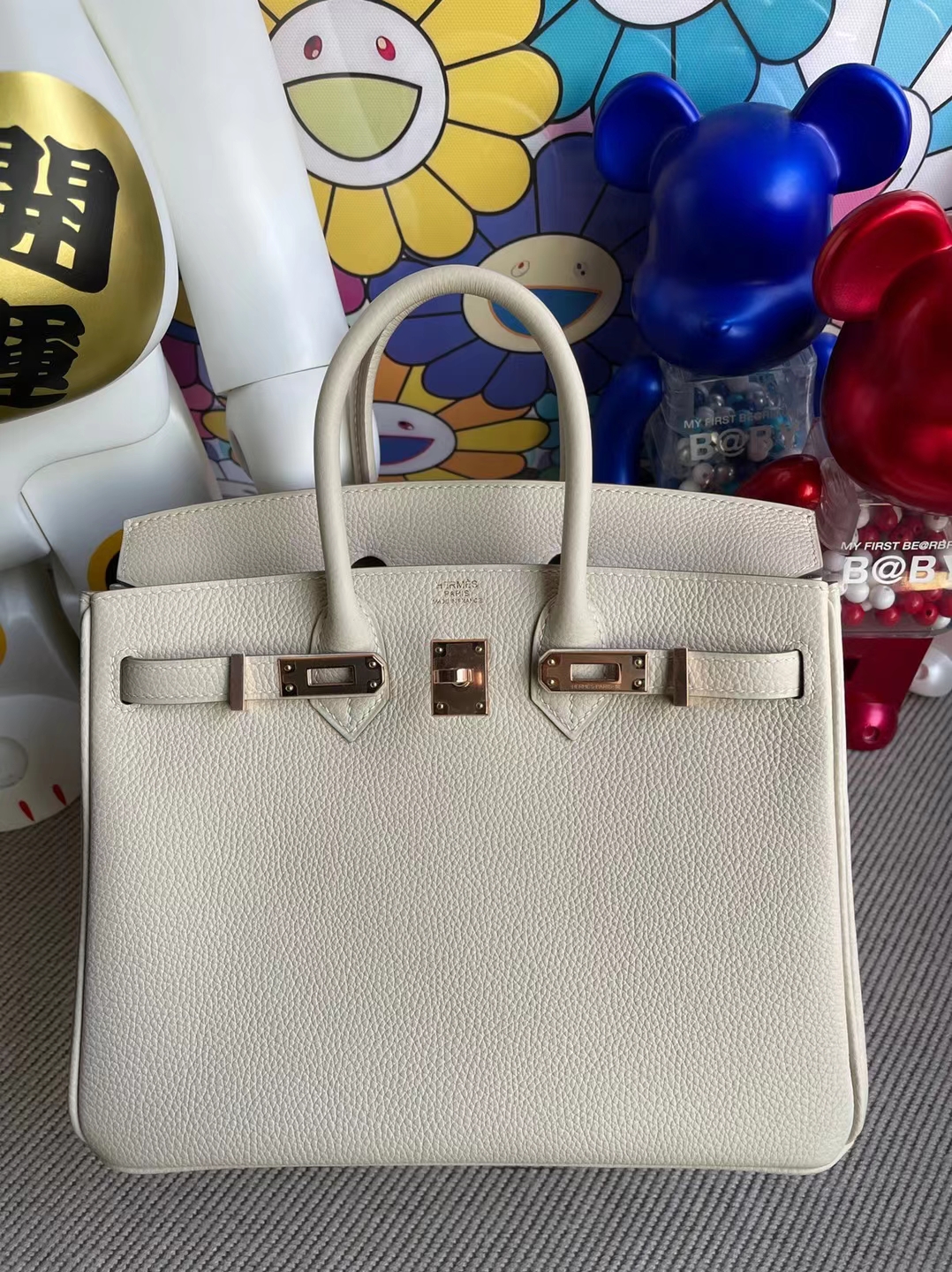 Hermès（爱马仕）Birkin 铂金包 togo ck10 奶昔白 玫瑰金扣 25cm 顶级工艺 全手工缝制