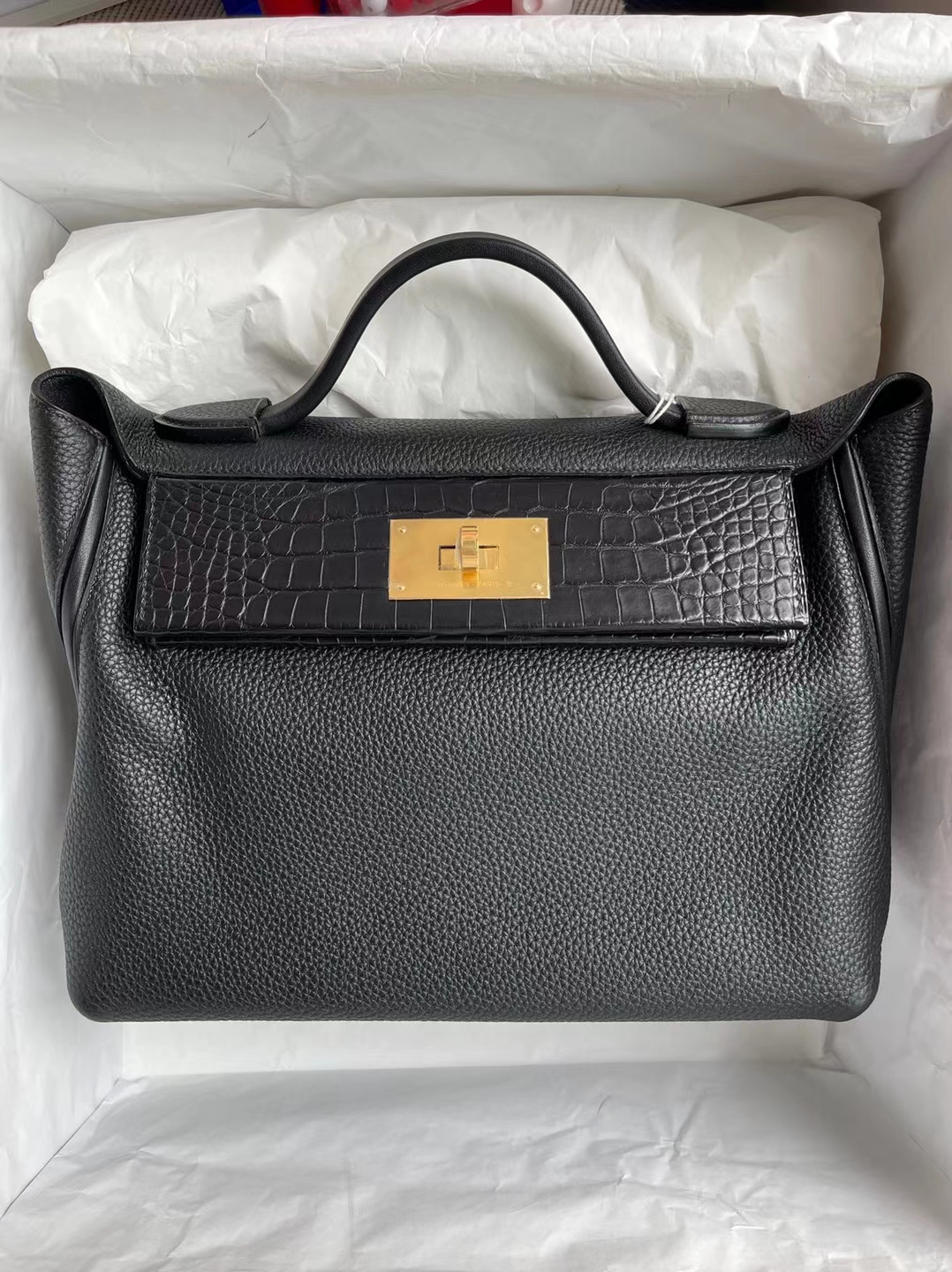 Hermès（爱马仕）Kelly 2424 Touch Ck89 黑色 金扣 29cm