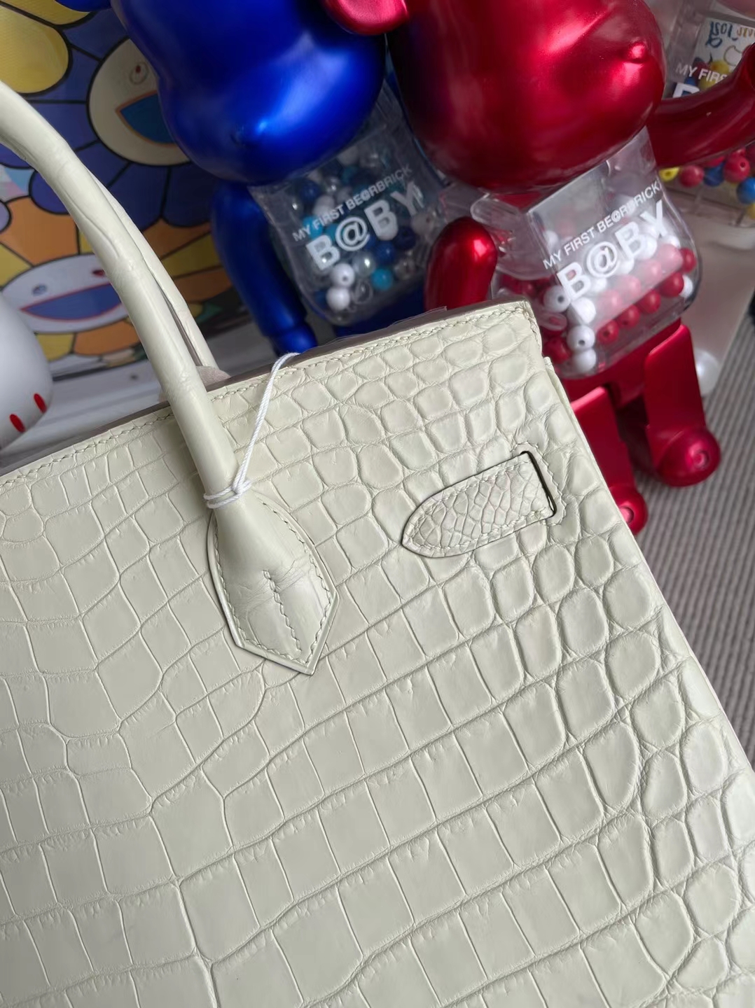 Hermès（爱马仕）Birkin 铂金包 雾面尼罗鳄 8L 奶油白 matte nilo crocodile 金扣 30cm
