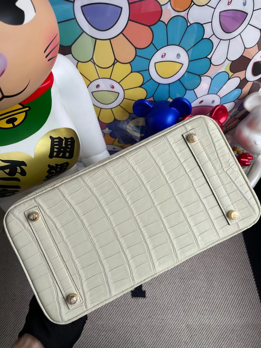 Hermès（爱马仕）Birkin 铂金包 雾面尼罗鳄 8L 奶油白 matte nilo crocodile 金扣 30cm