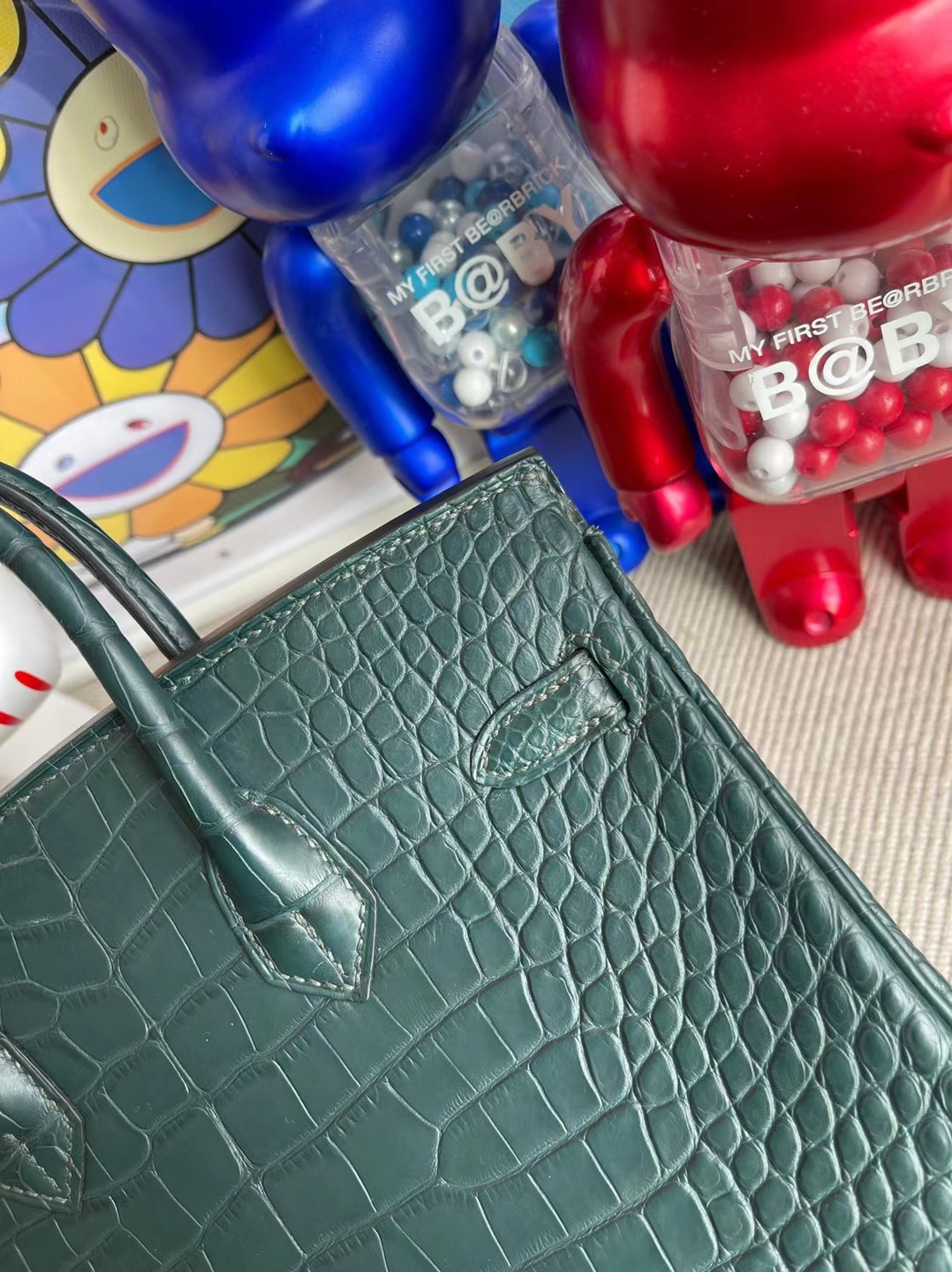 Hermès（爱马仕）Birkin 铂金包 雾面美洲鳄 V0 卢俊绿 matte alligator crocodile 金扣 25cm