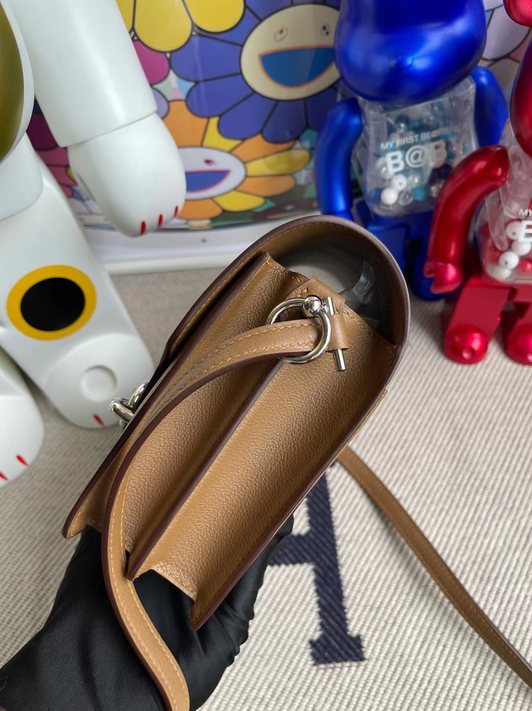 Hermès（爱马仕）Roulis 猪鼻包 evercolor D0 威马犬米色 银扣 18cm