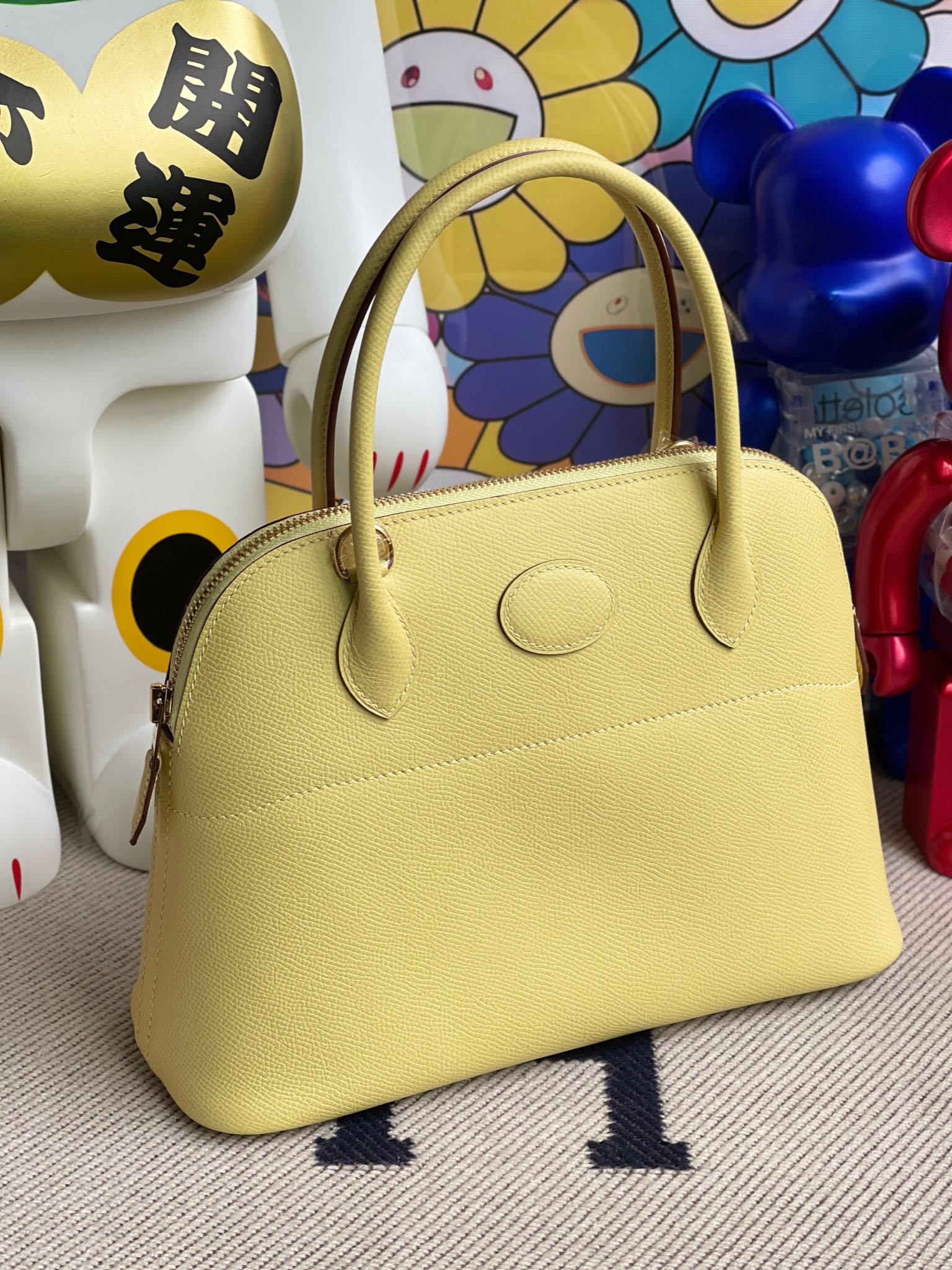 Hermès（爱马仕）Bolide 保龄球包 Epsom C9 鹅蛋黄 金扣 27cm 顶级手缝