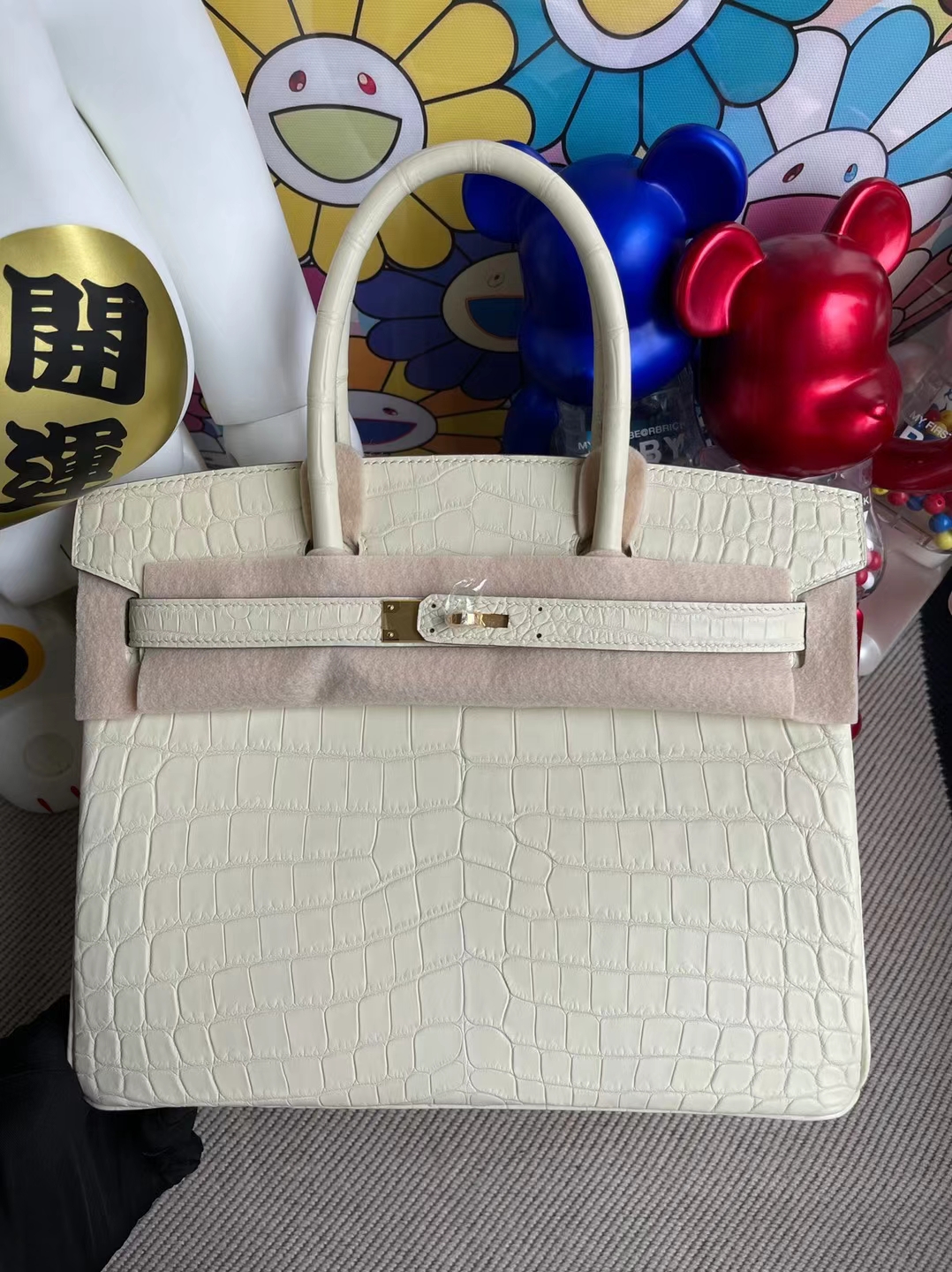 Hermès（爱马仕）Birkin 铂金包 雾面尼罗鳄 8L 奶油白 matte nilo crocodile 金扣 30cm
