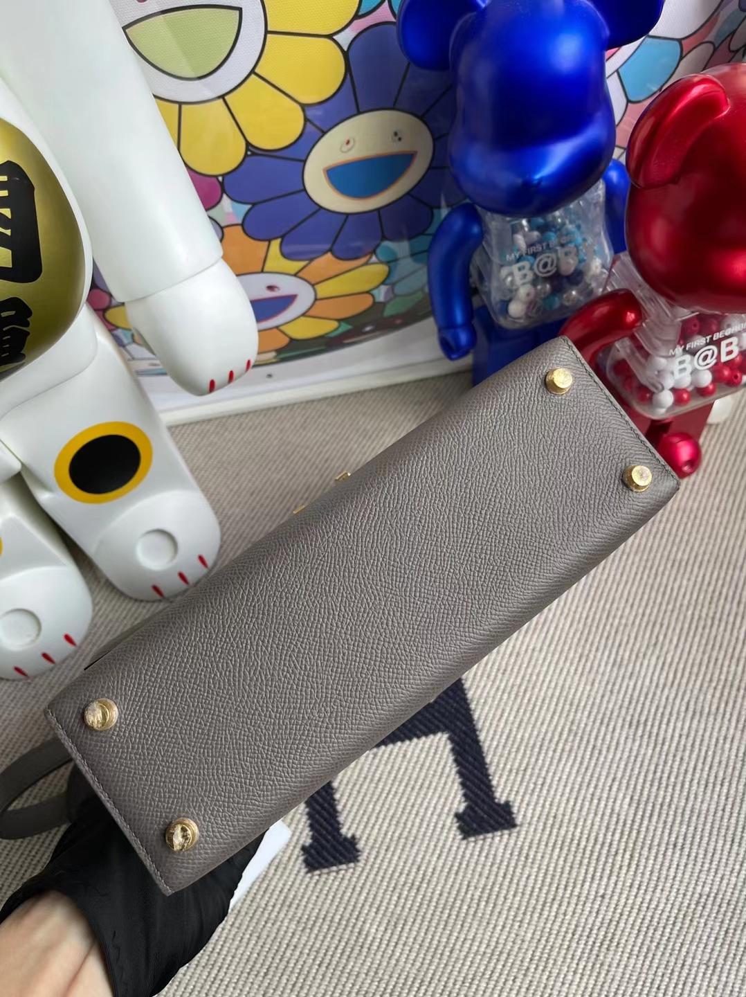 Hermès（爱马仕）Verrou 机枪包 Epsom 8F 锡器灰 金扣 stock 21cm
