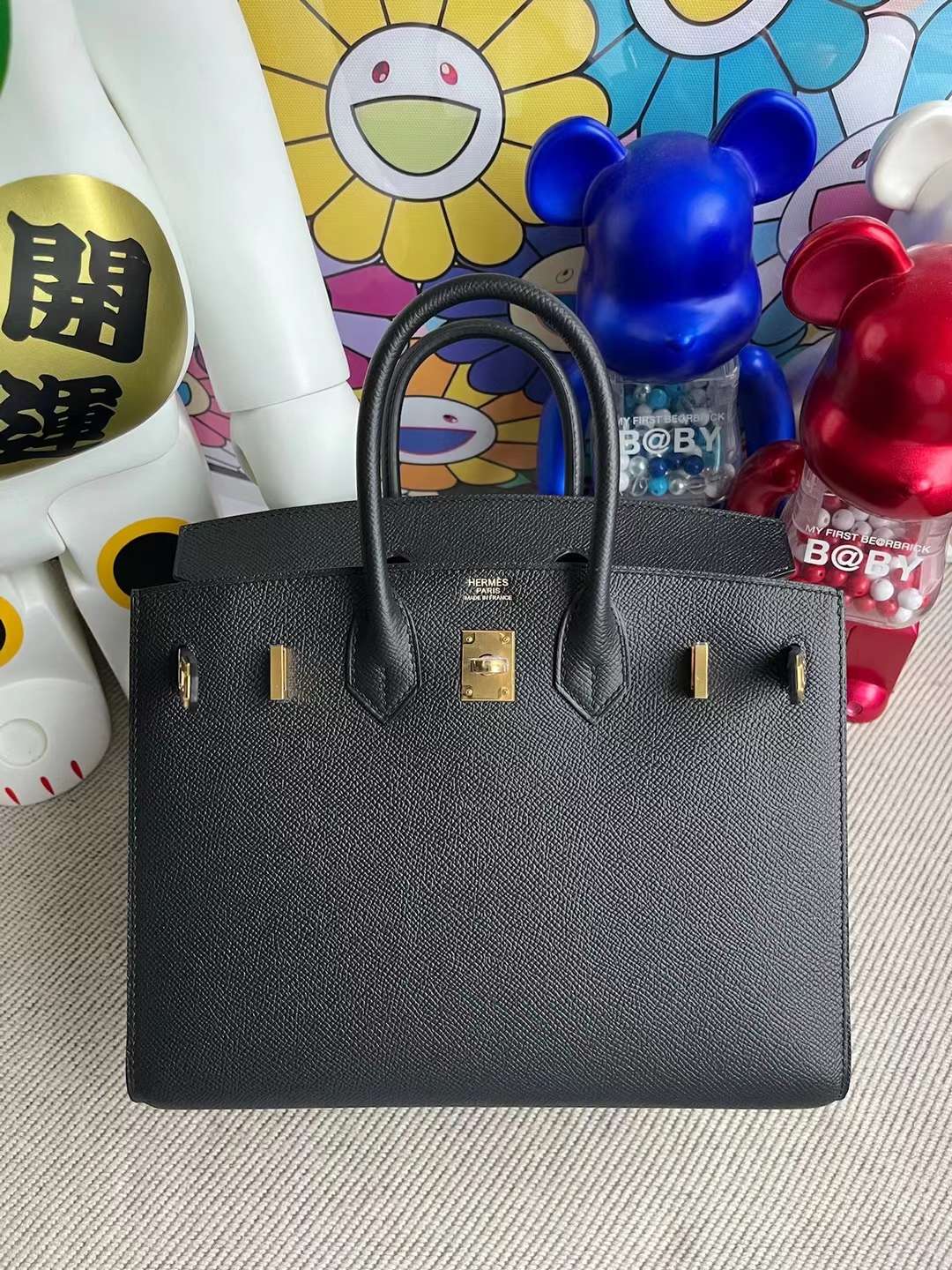 Hermès（爱马仕）Birkin 铂金包 Sellier Epsom 外缝 Ck89 黑色 金扣 25cm