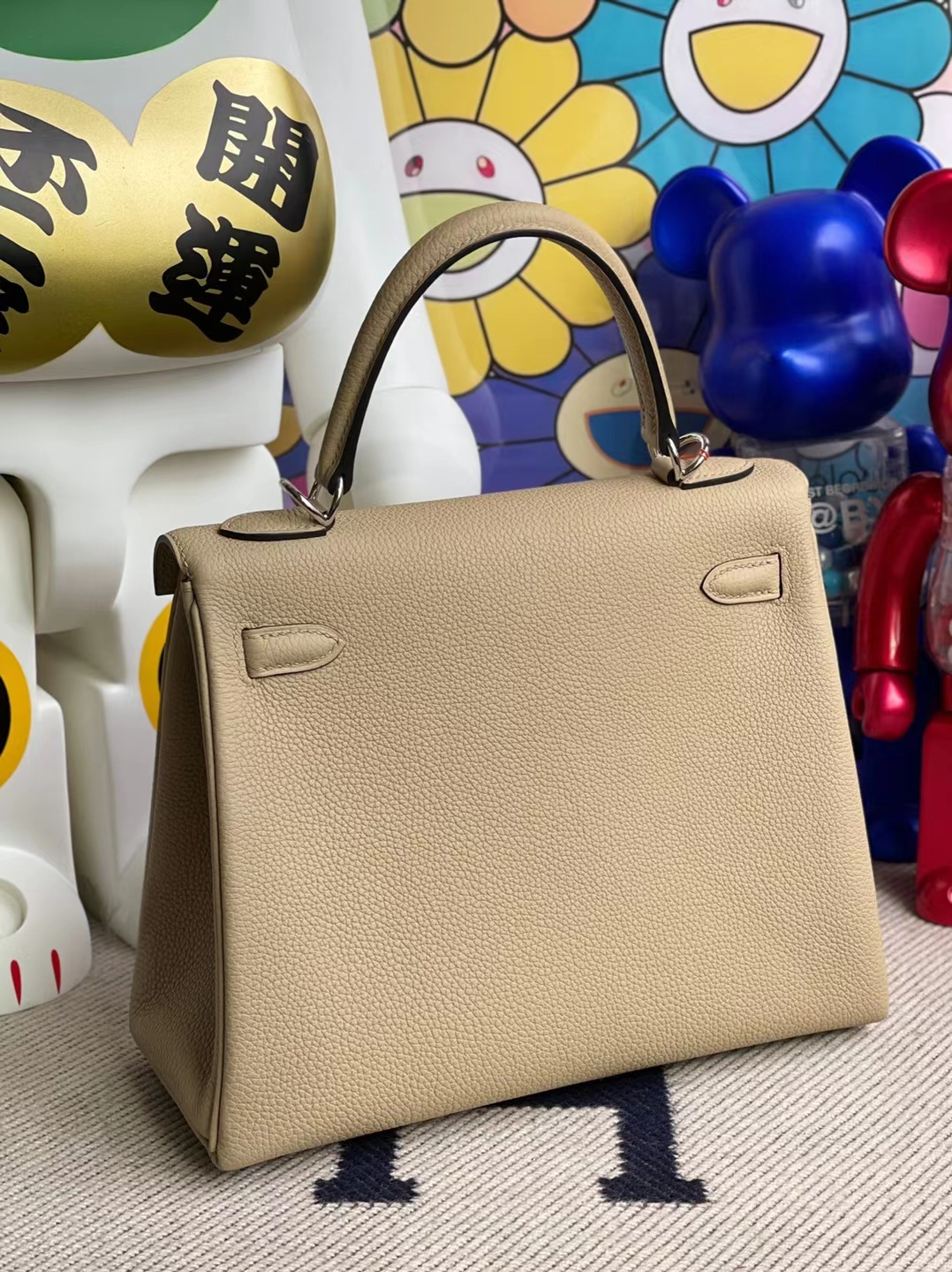 Hermès（爱马仕）Kelly 凯莉包 togo s2 风衣灰 银扣 25cm