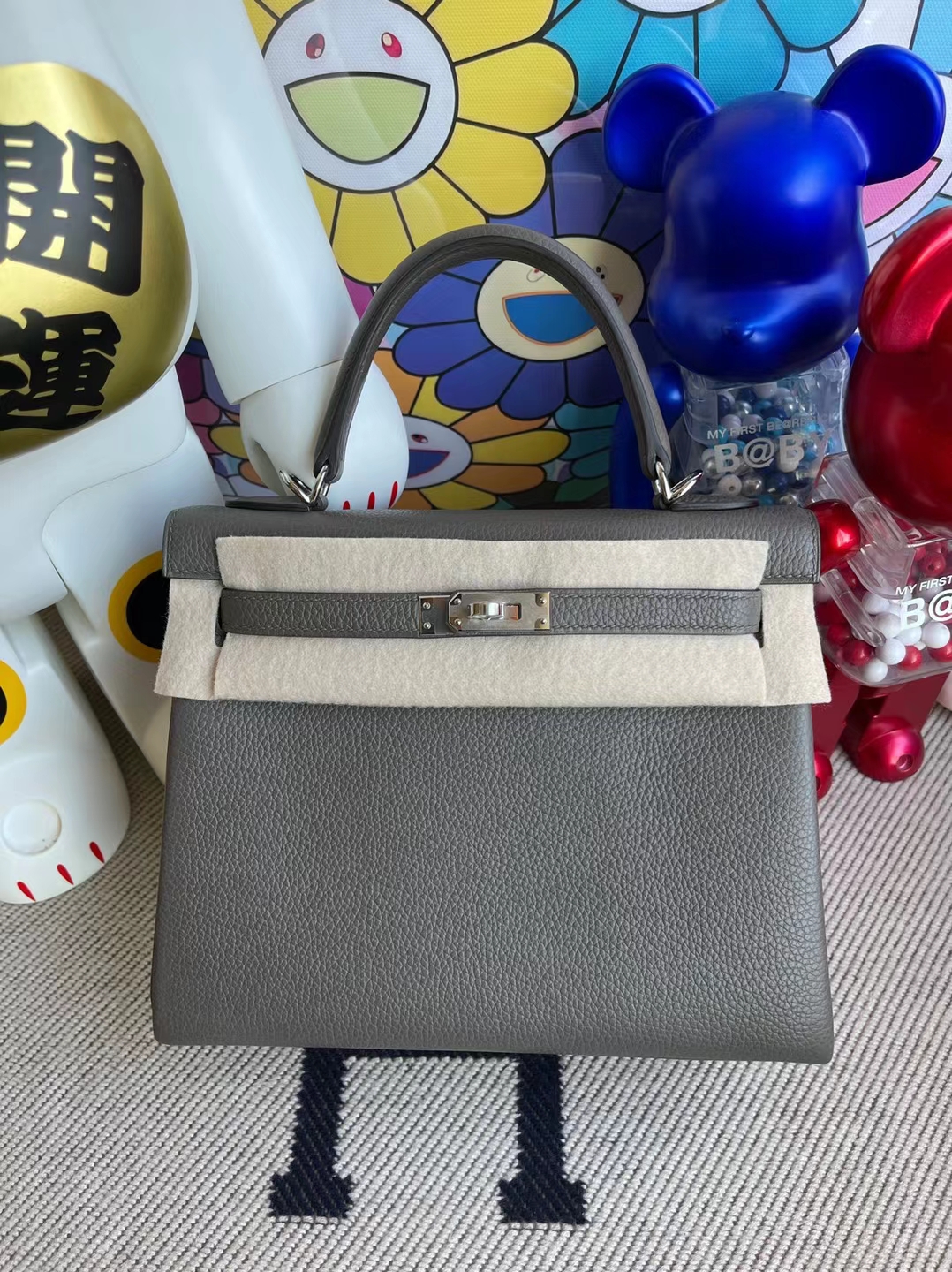 Hermès（爱马仕）Kelly 凯莉包 Togo 8F 锡器灰 银扣 25cm